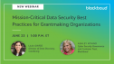 June Thought Leadership webinar: Mission-Critical Data Security Best Practices for Grantmaking Organizations 3713