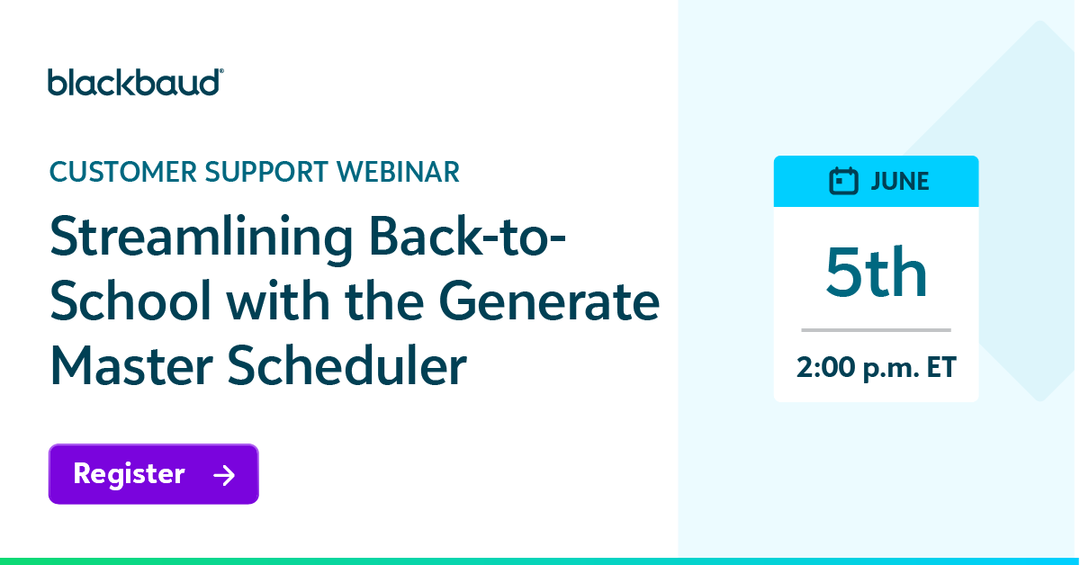 Streamlining Back-to-School Prep with the Generate Master Scheduler 4239