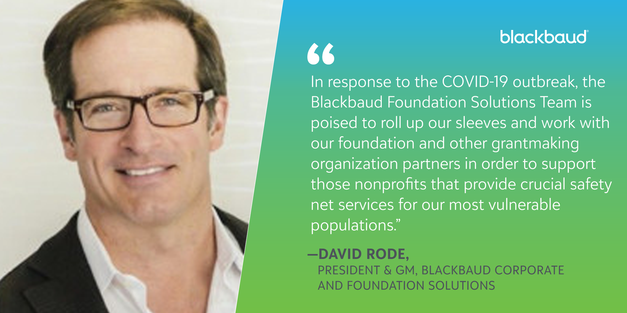 New blog post from Blackbaud Foundation Solutions President & GM, David Rode 6593