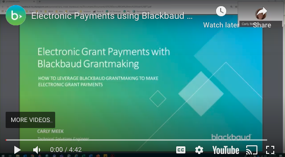 VIDEO: Making Electronic Grants Payments in Blackbaud Grantmaking 6710