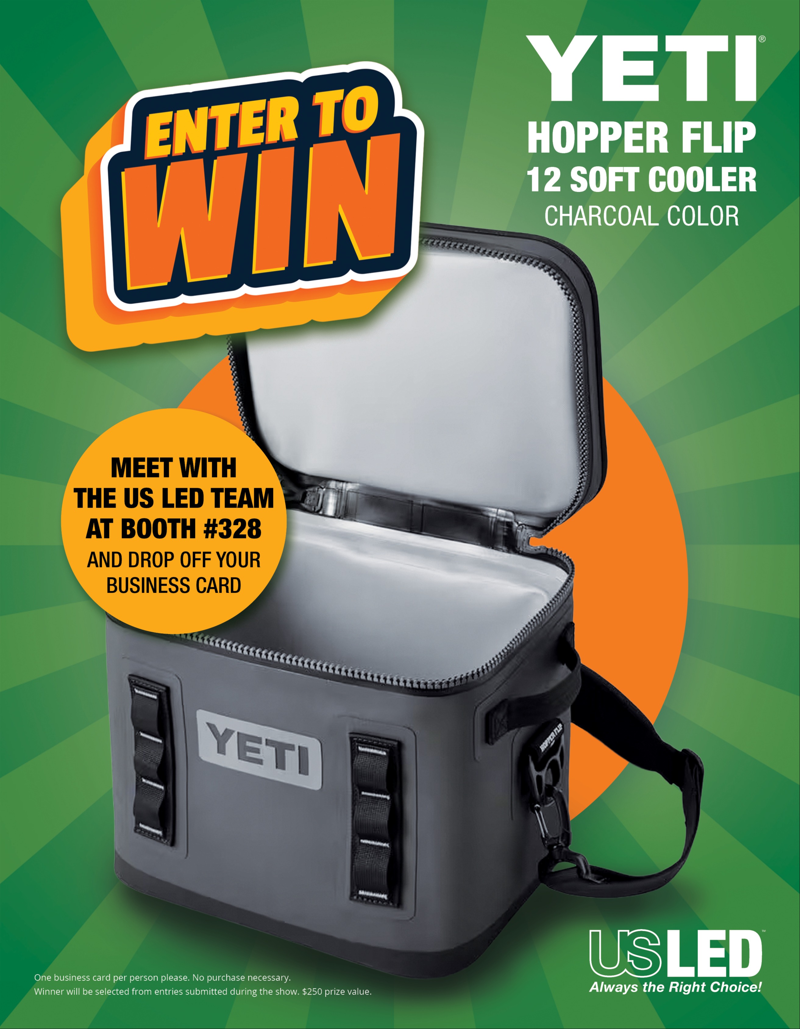 Enter To Win A YETI Hopper Flip Cooler From US LED Booth #328 246