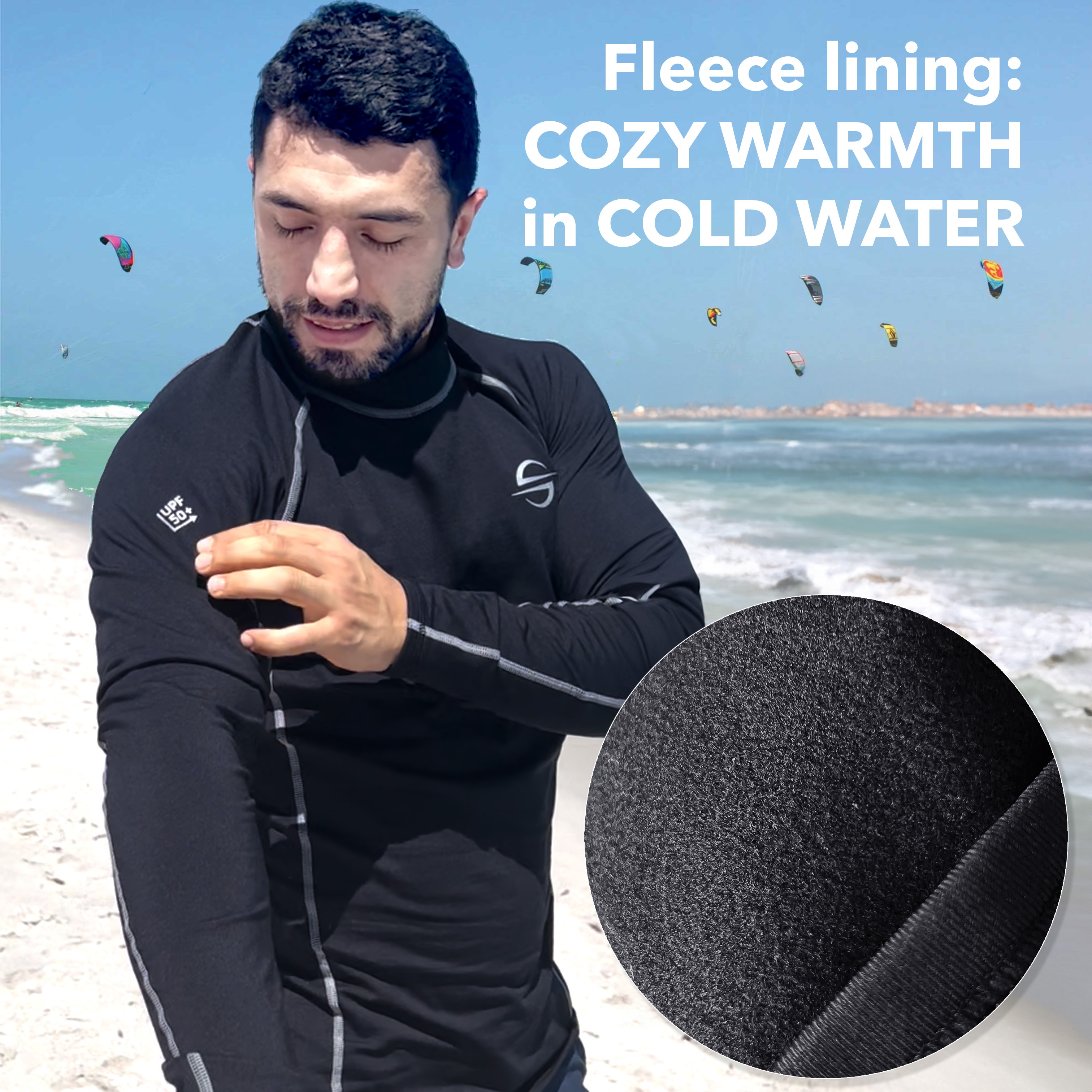 Fleece-Lined Thermo Rash Guard for Cold Water 29