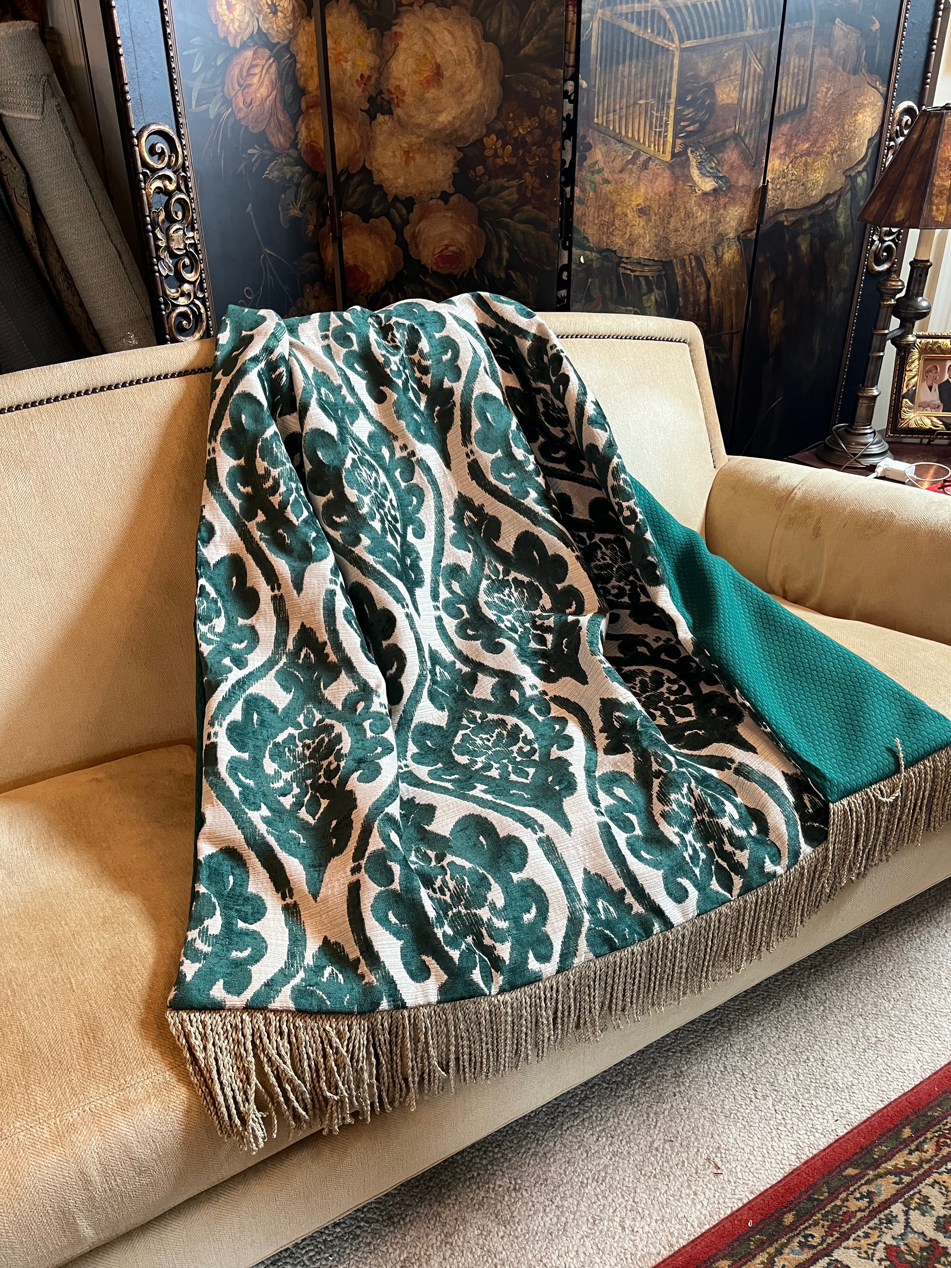 Emerald Green Throw Blanket 187