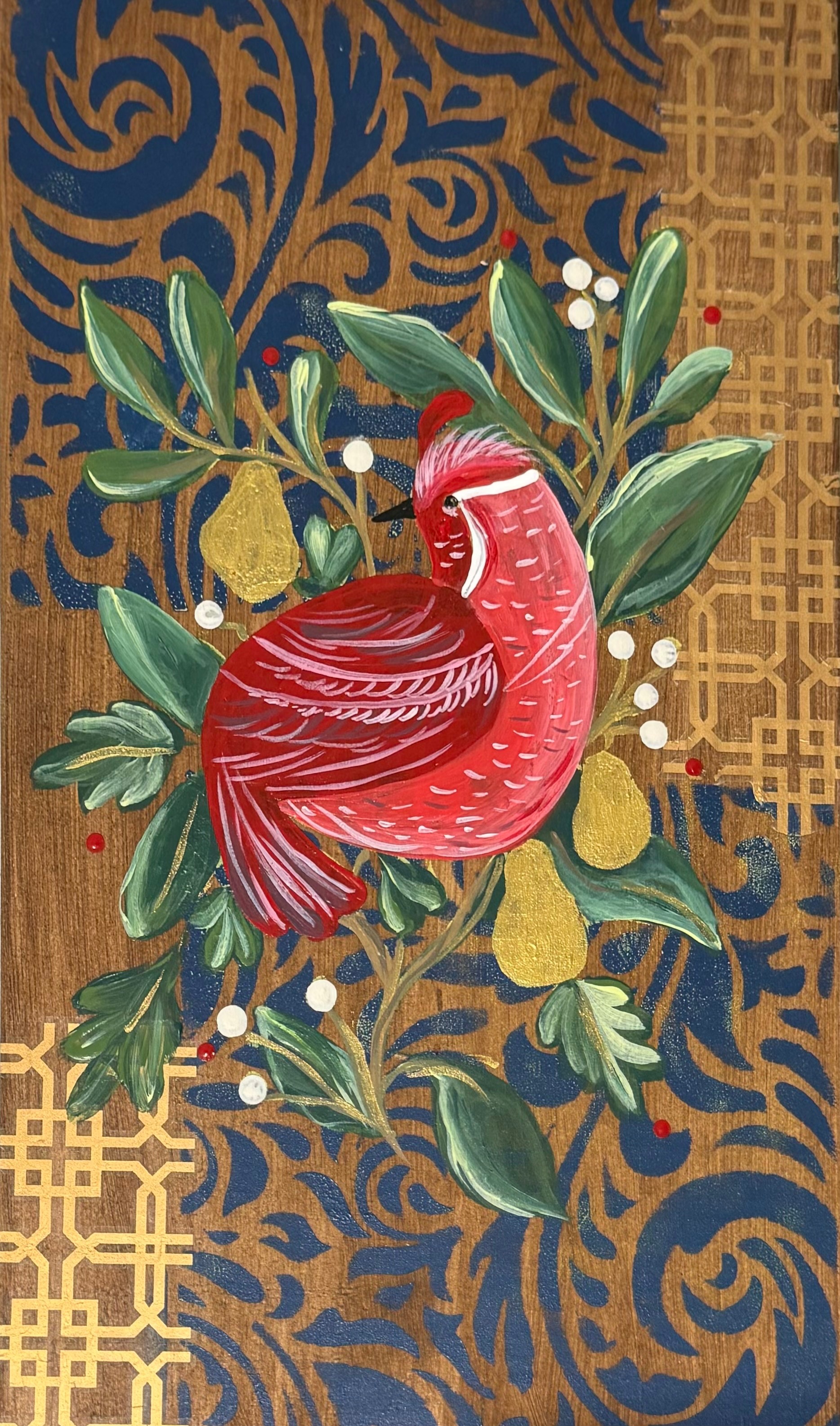 Hand Painted Partridge In A Pear Tree 311