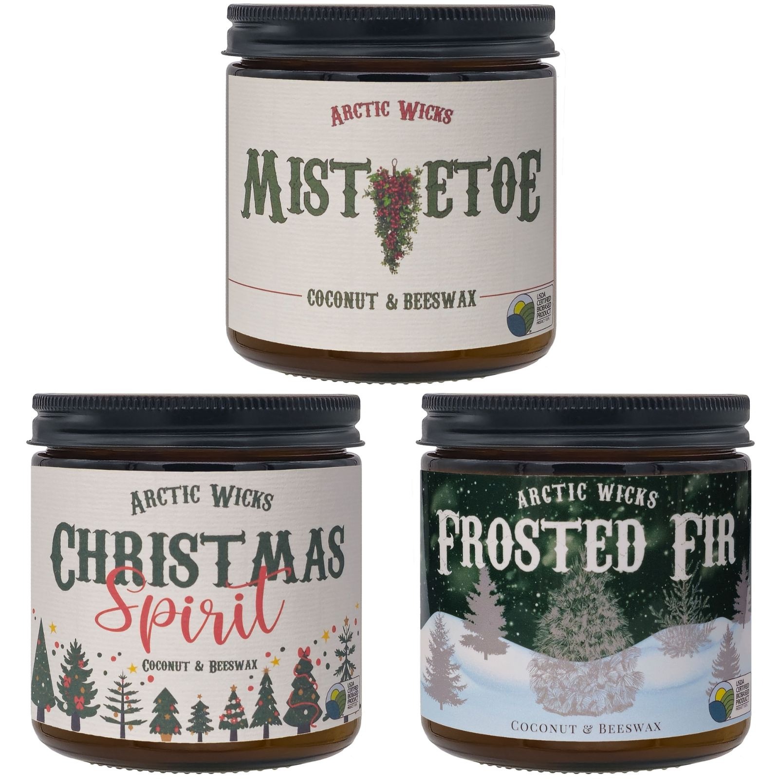 $90 - Christmas 16oz Coconut & Beeswax Candle Set 36