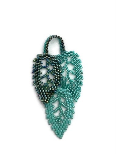 Beaded leaf pendant 63