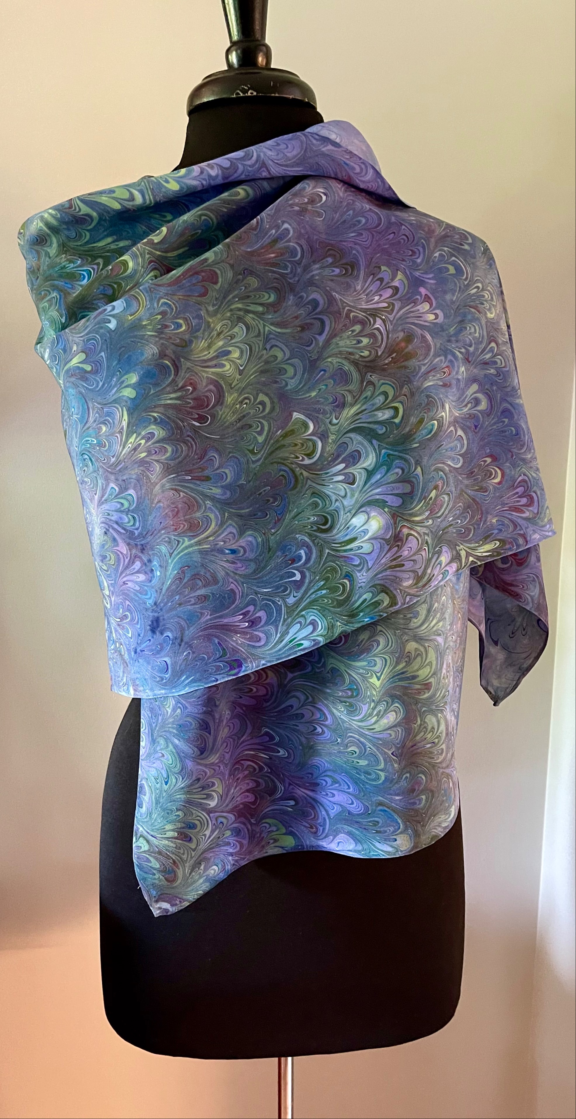 Water Marbled Silk Shawl 27
