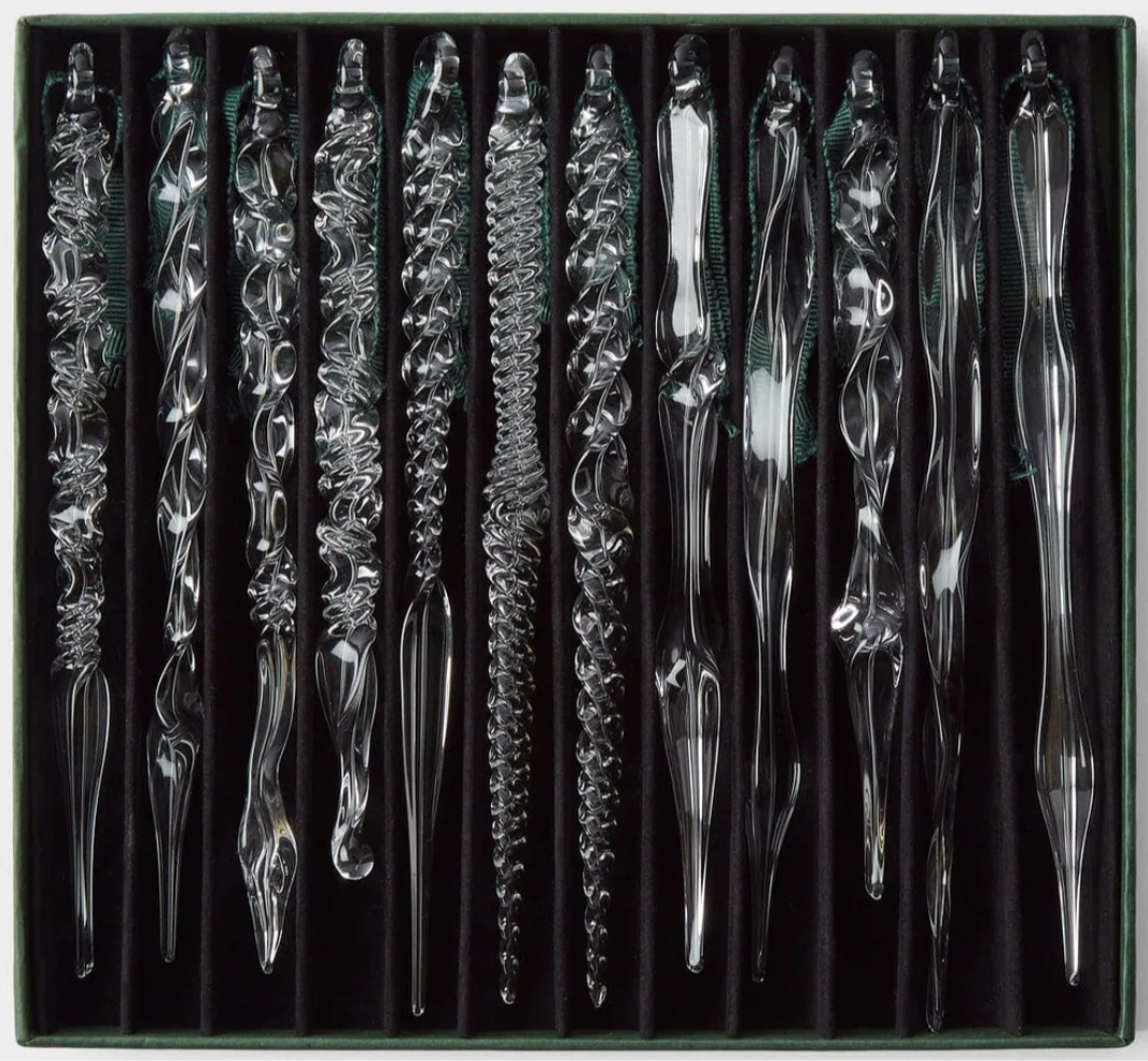 Flameworked Glass Icicle Ornaments 69