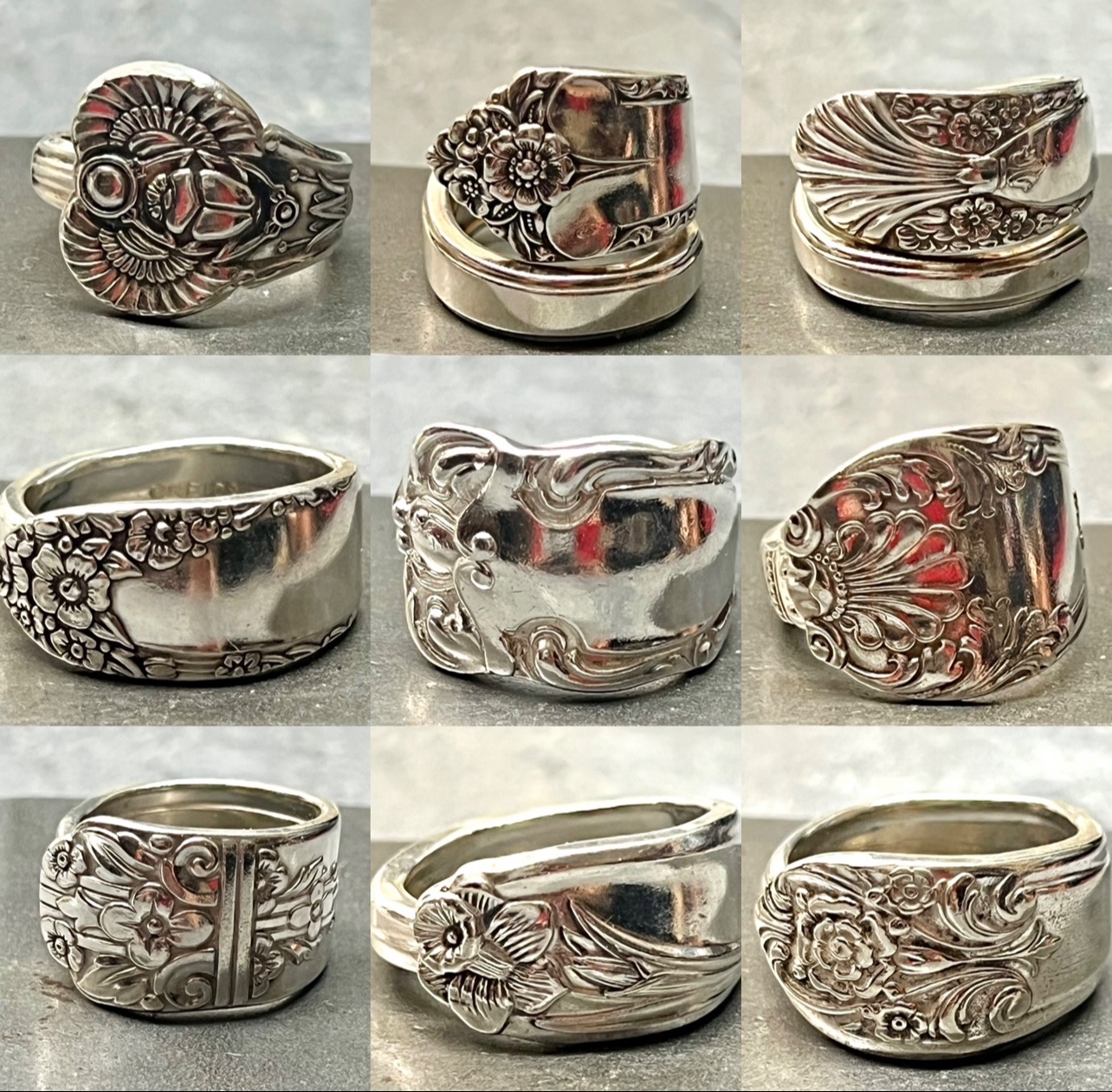 Vintage Silverware Rings 123