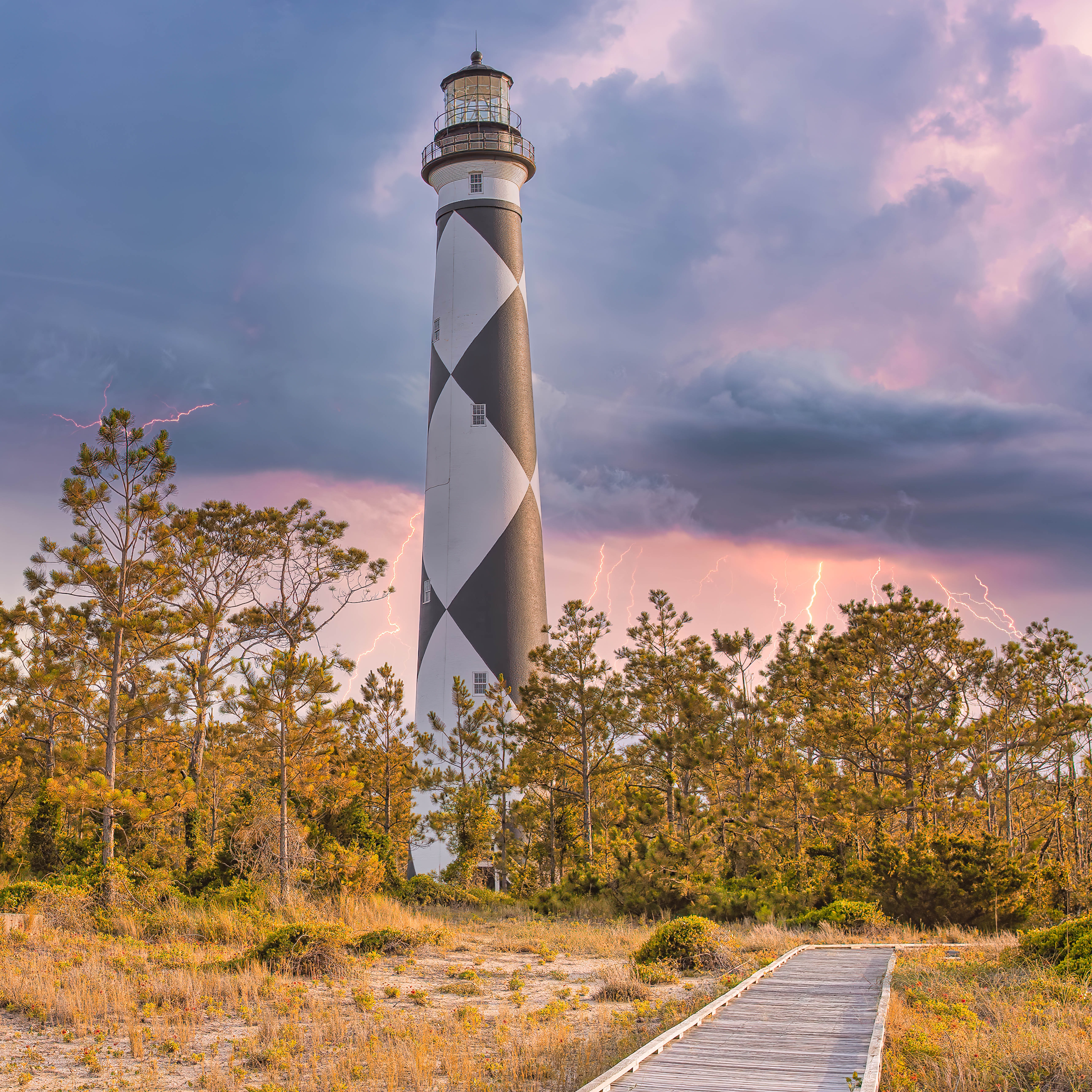 Lightning at Cape Lookout Lighthouse 147