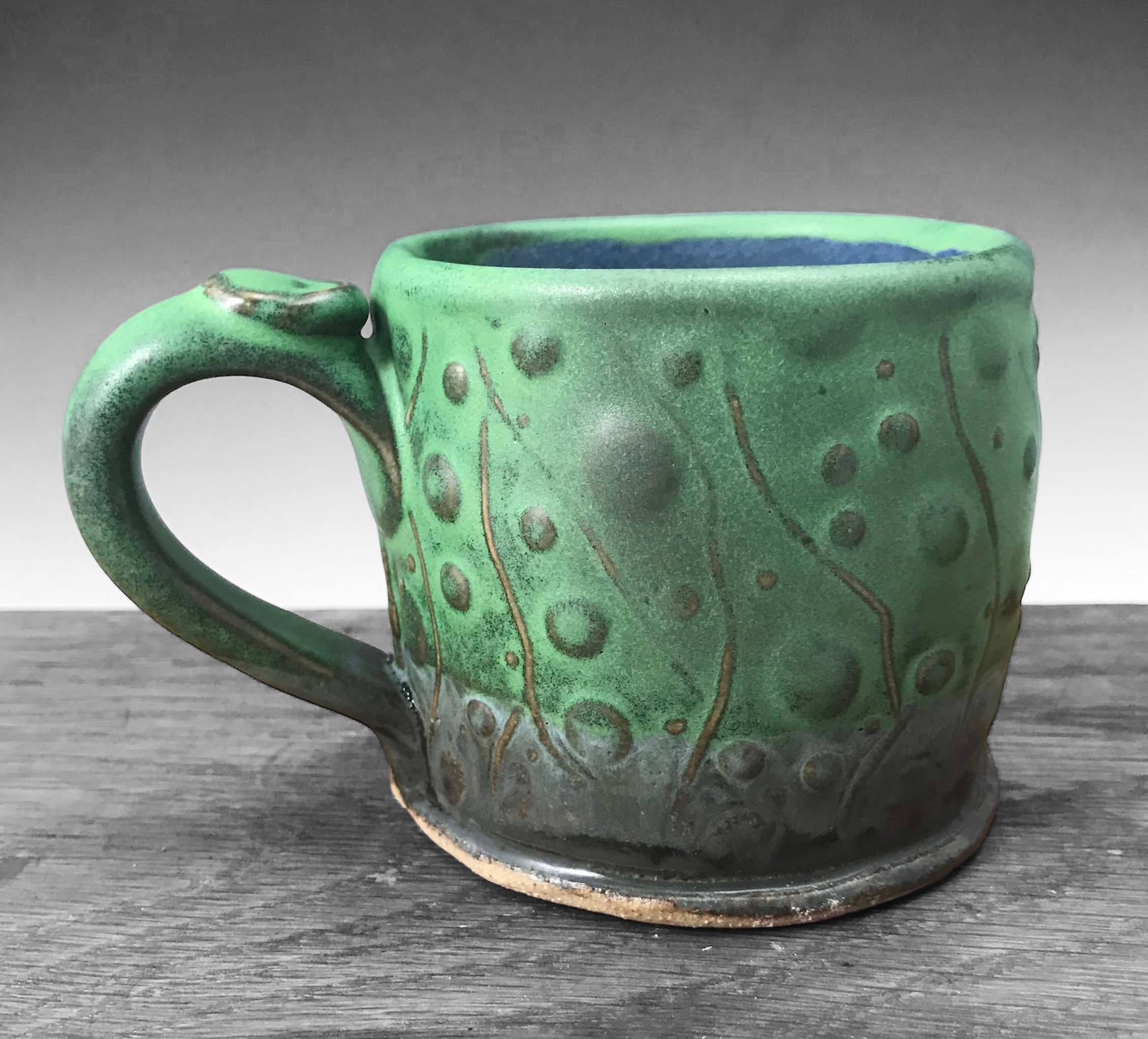 Slab built stoneware cup 492