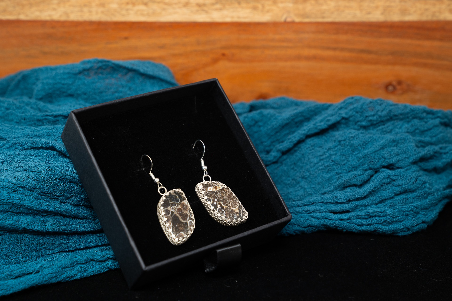 Turritella Agate Drop Earrings 145