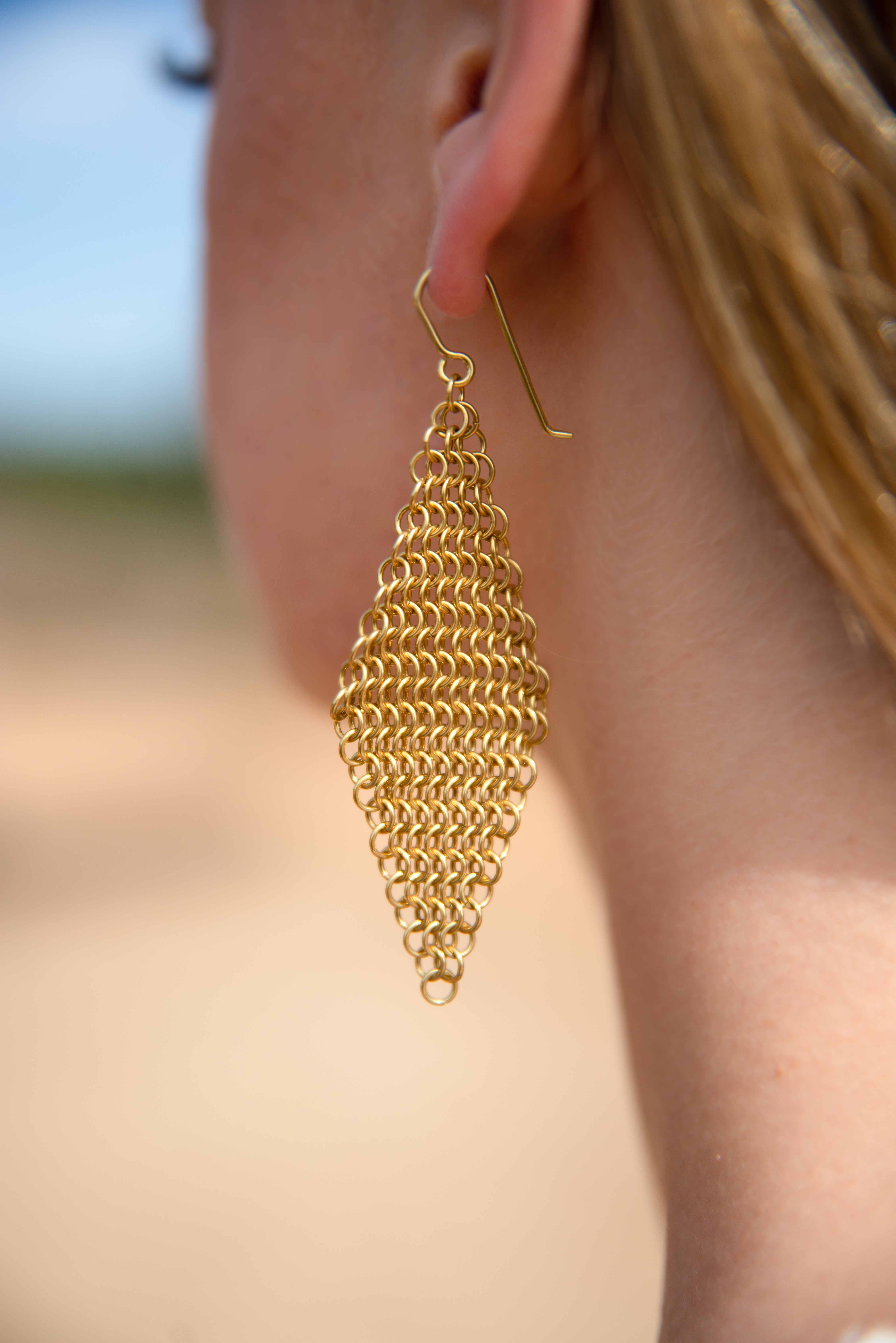 Diamante Chainmail Earrings 255