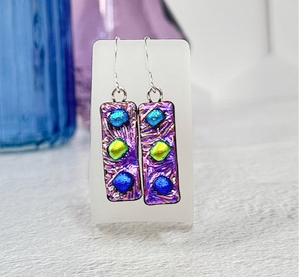 Funfetti Dichroic Glass Earrings 161