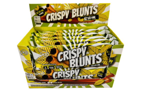 Kratom Box of 10 (2 packs) 100mg Crispy Blunts with Hazelnut Chocolate Cream Crispy Phyllo Dough 2 Sticks 1.5 oz 25