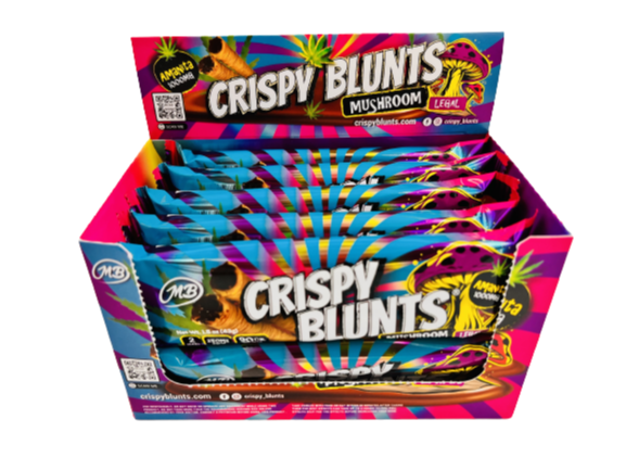 Amanita Muscaria Mushroom Box of 10 (2 packs) 1000mg Crispy Blunts with Hazelnut Chocolate Cream Crispy Phyllo Dough 2 Sticks 1.5 oz 26