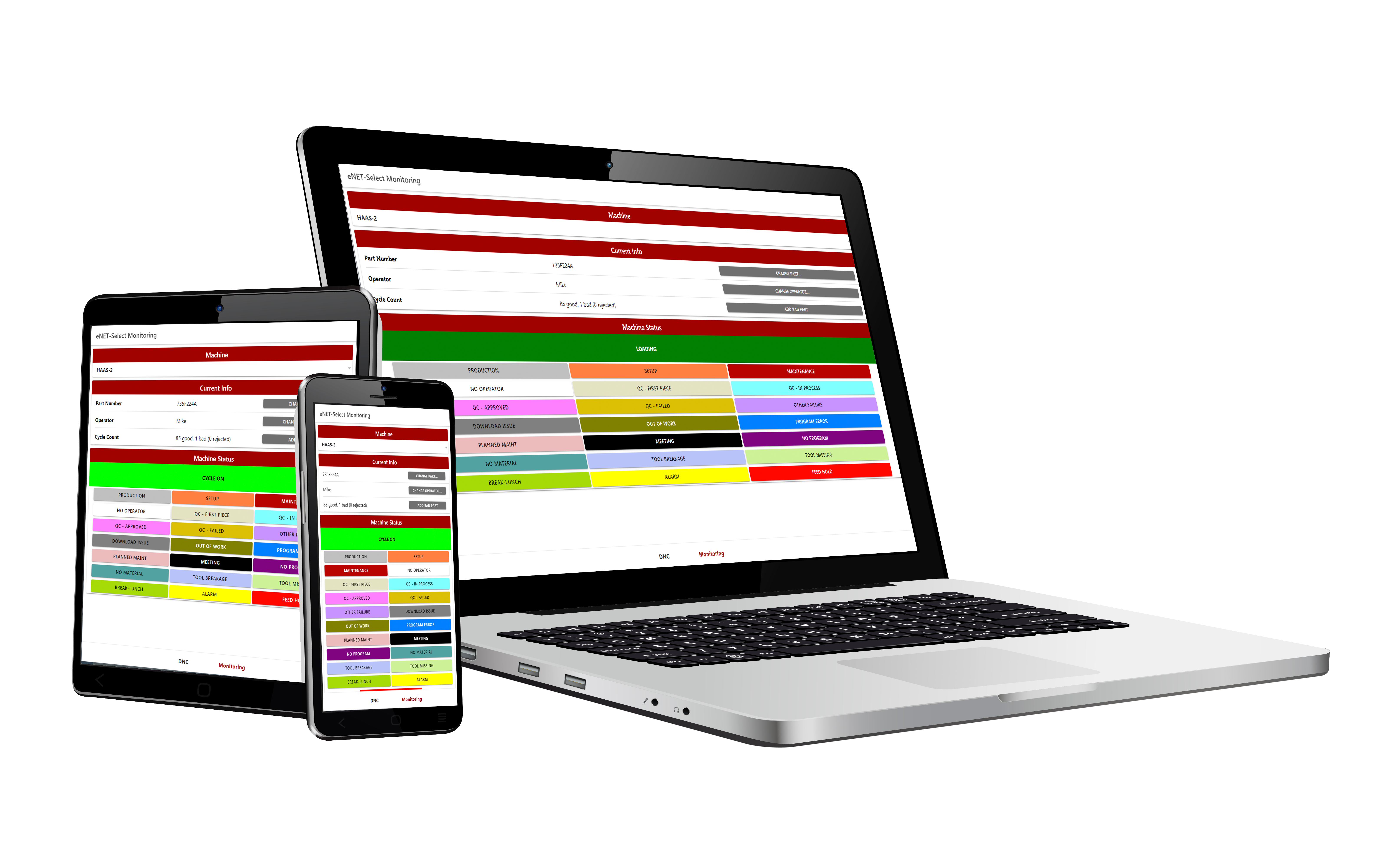 eNET Monitoring & DNC releases eNET-Select, a web-based shop floor UI for Machine Monitoring & DNC system. 289