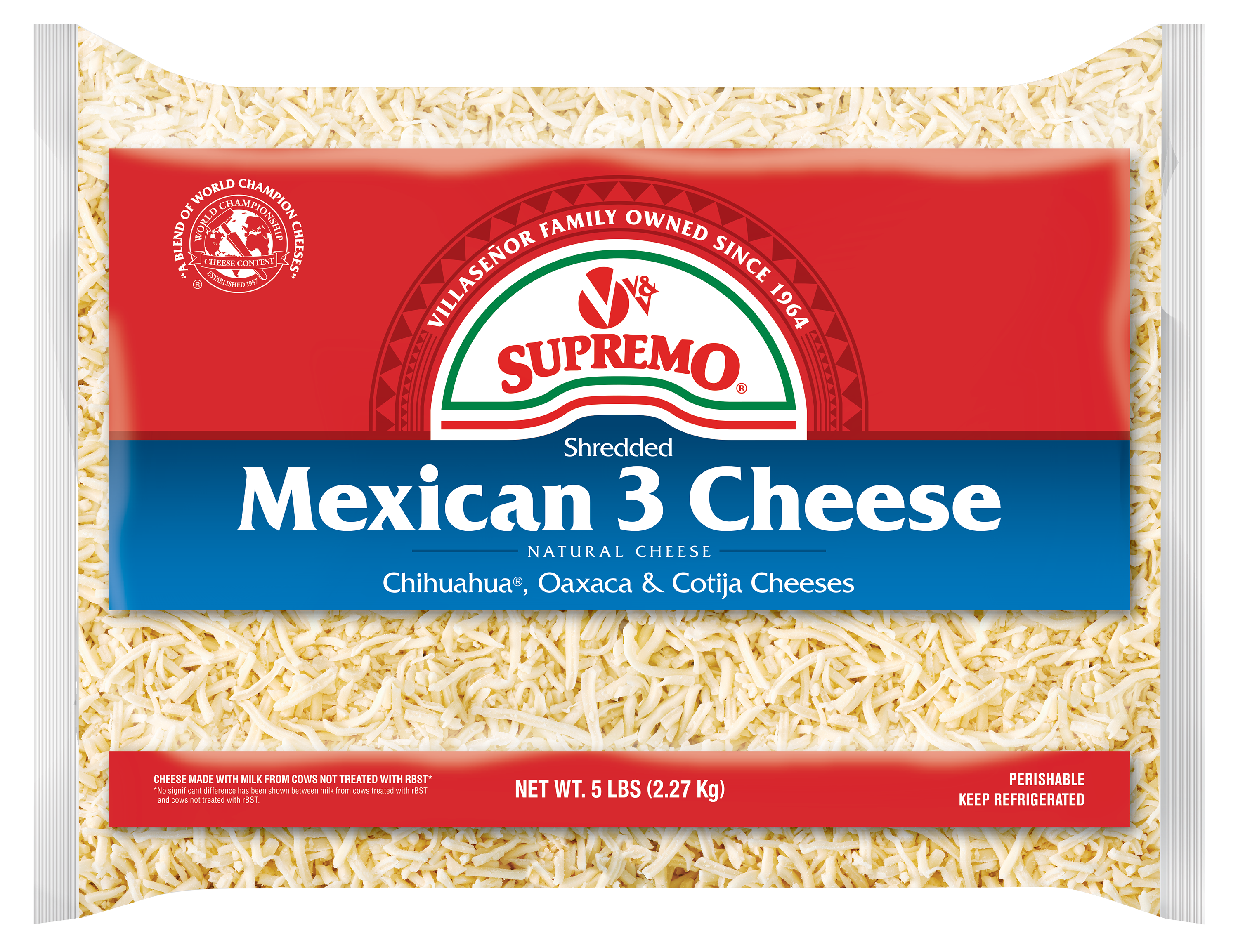 Shredded Mexican 3 Cheese Blend 156