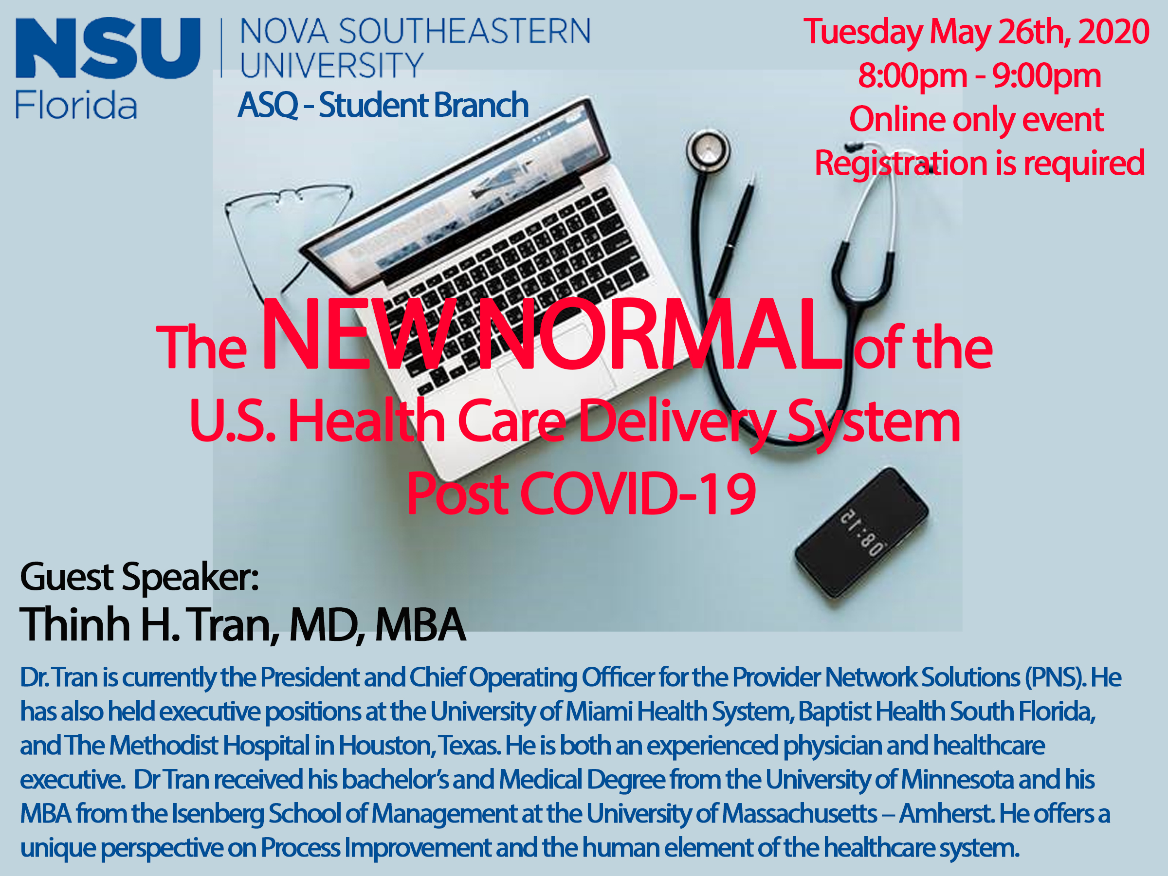 NSU ASQ Student Branch Virtual Meeting 5/26 8pm EDT 1924