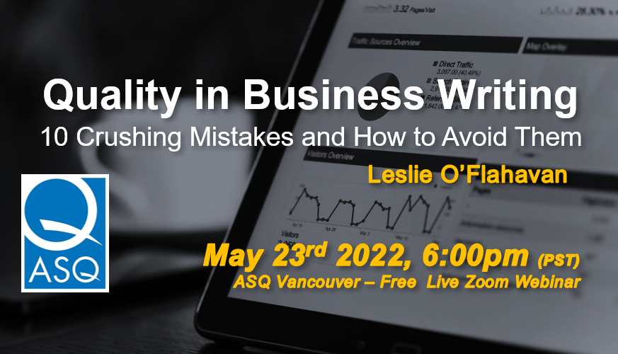 Webinar: Quality in Business Writing: 10 Crushing Mistakes and How to Avoid Them 4088