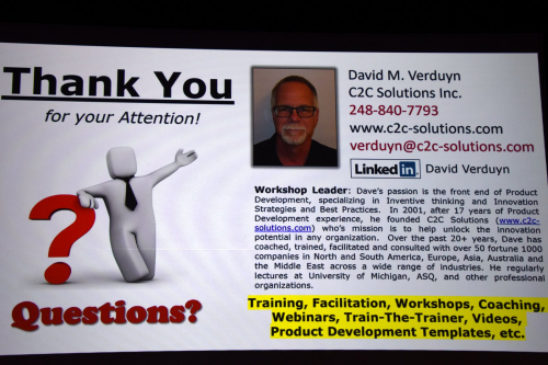 Dave Verduyn, President C2C  Solutions Inc.