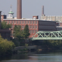 Lowell, MA, Skyline from Hunt&#039;s Falls Bridge 7236