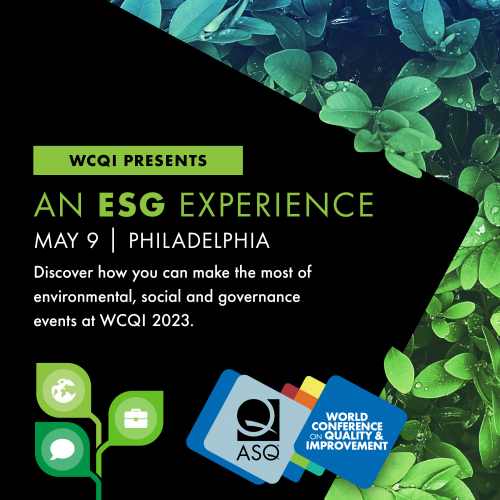 Announcing: The ESG Experience at WCQI! 4023