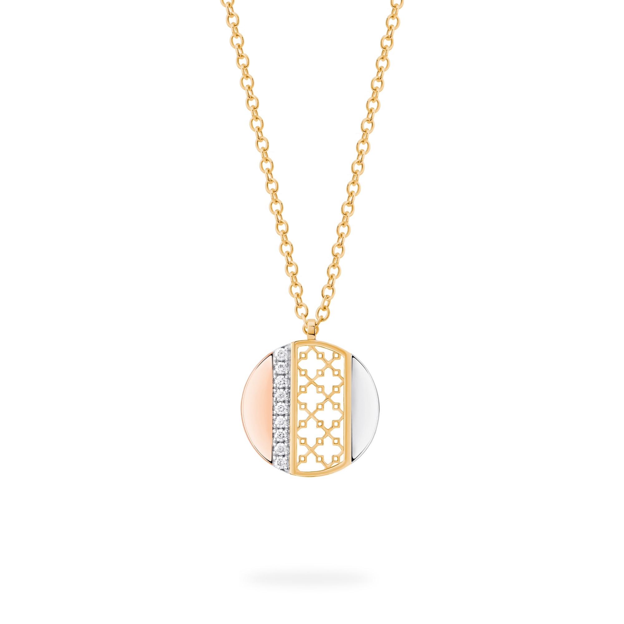 Birks Dare to Dream™ Diamond Circle Pendant, Tri-Gold 207