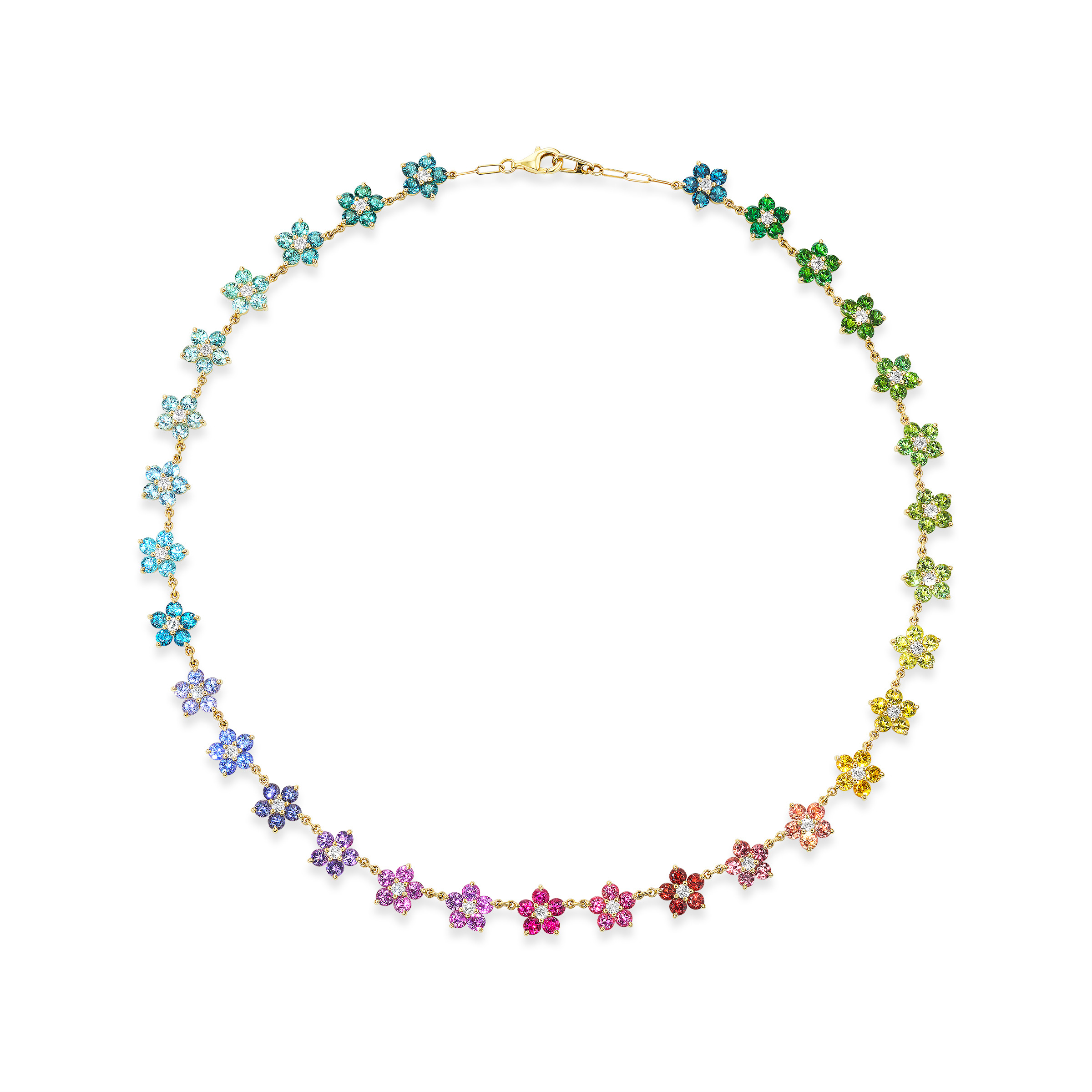 One-of-a-Kind Rainbow Medium Daisy Chain Necklace 263