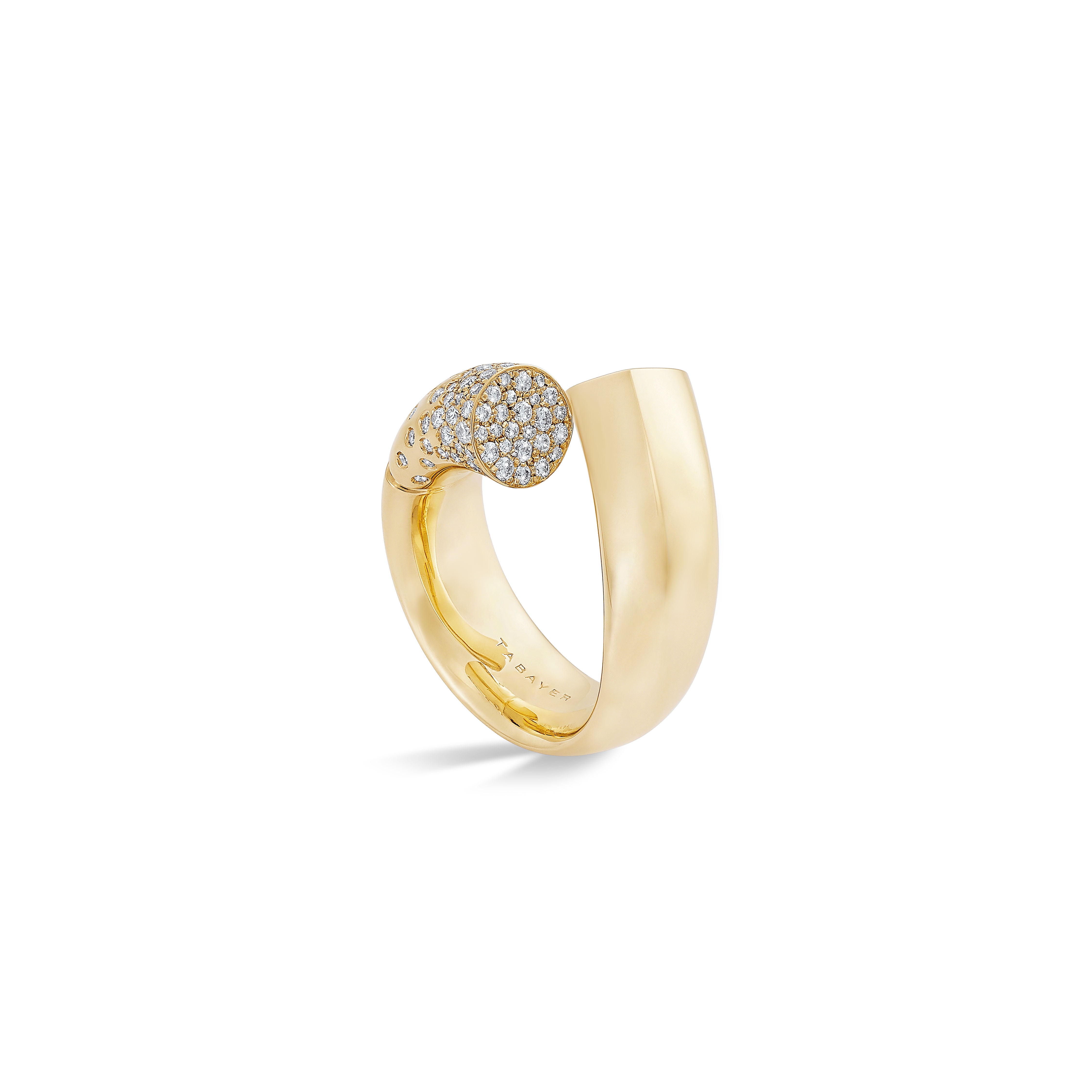 Oera Ring. Yellow gold, paved with diamonds. Large version 73