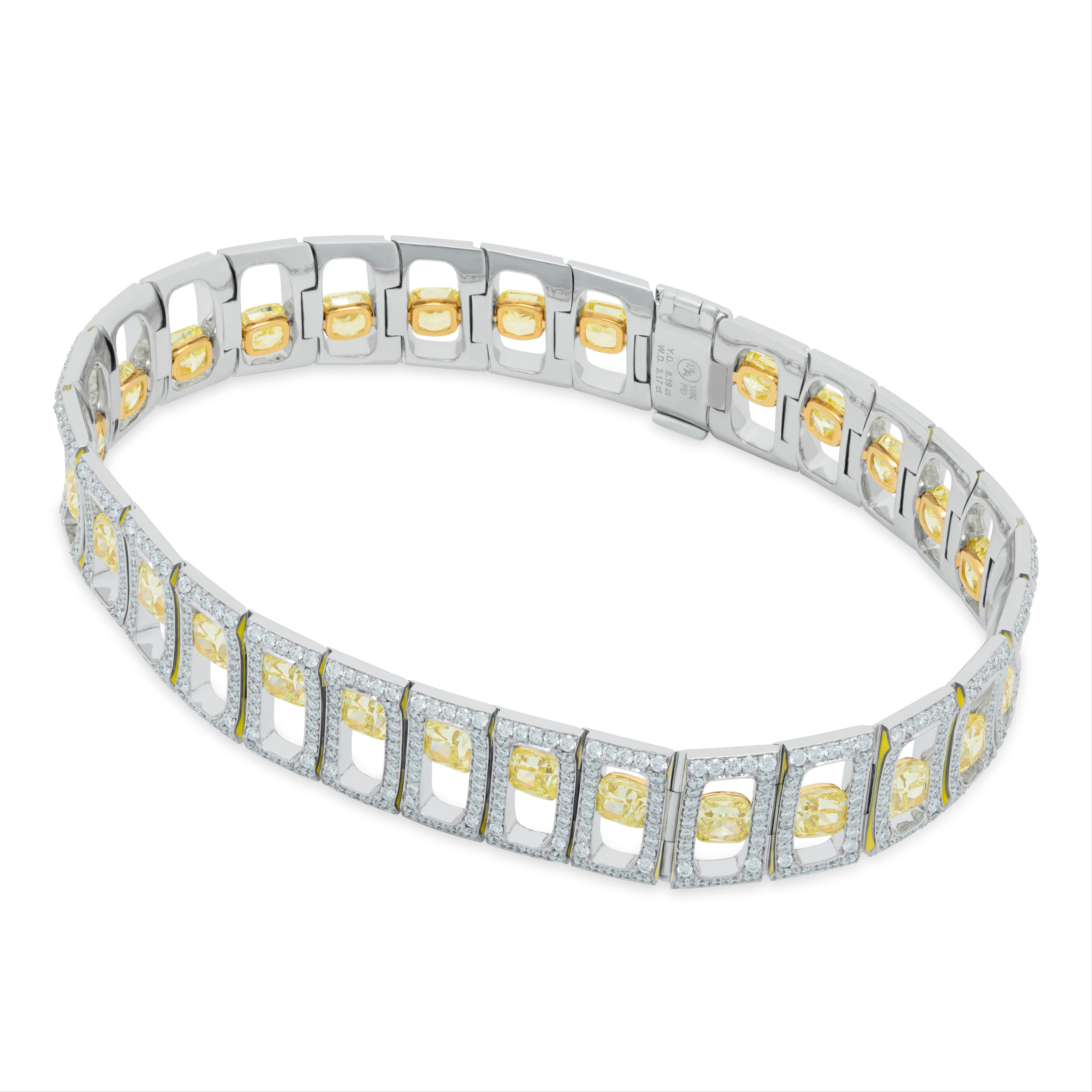 Art Deco Style Bracelet with Yellow Diamonds 151