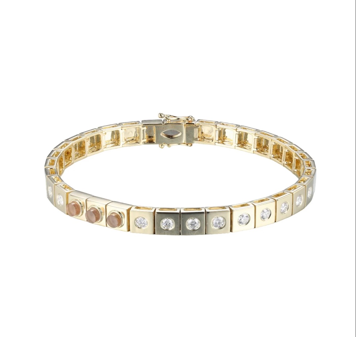 l'Ego ID Rose Quartz and Diamond Tennis Bracelet 205