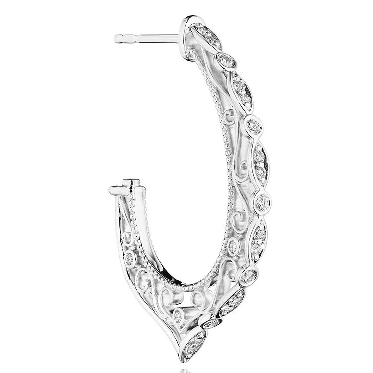 Small Filigree Diamond Hoop with Profile 461