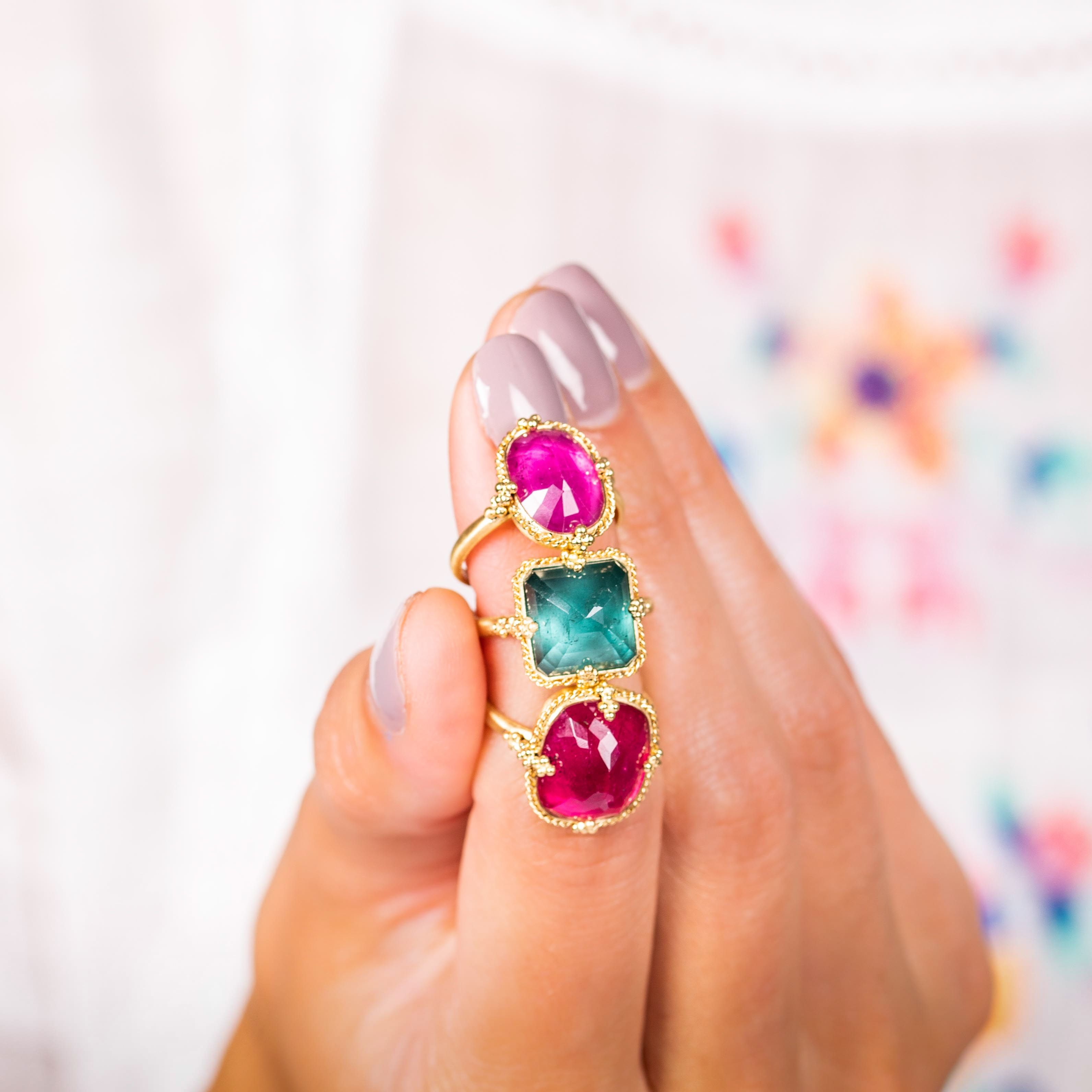 Multi Color Tourmaline Rings 81