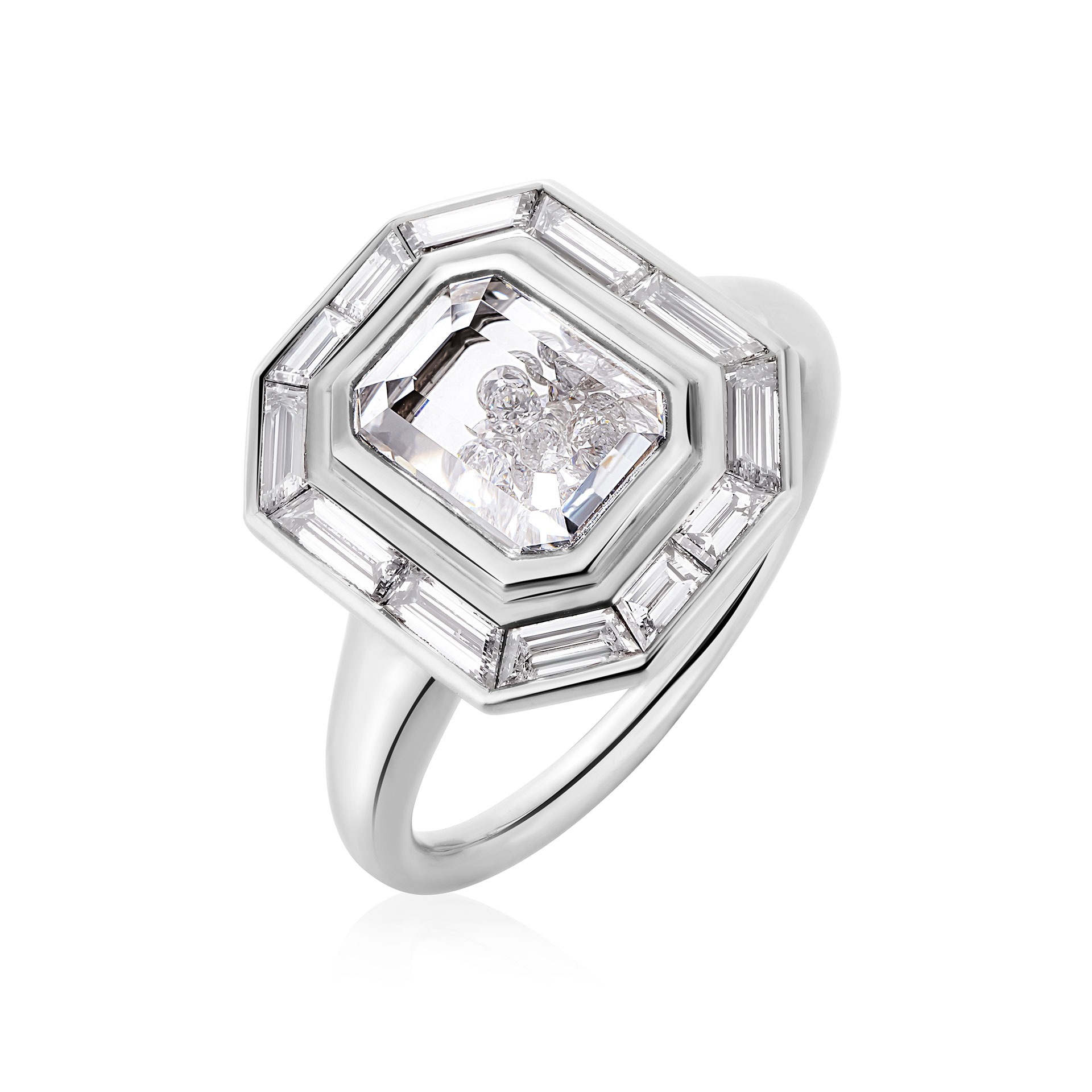 Portrait Diamond Shaker Ring 296