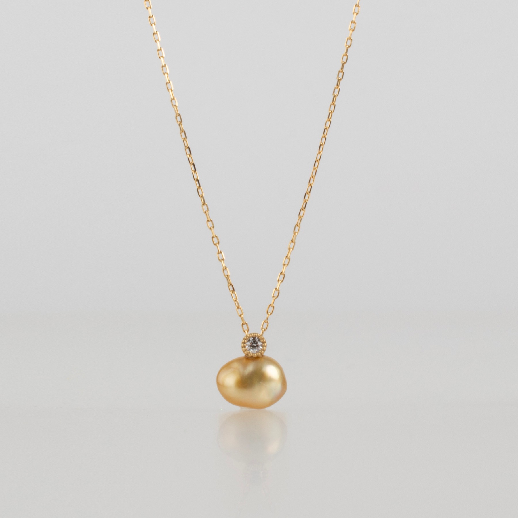 baby kidny south sea pearl diamond necklace 366
