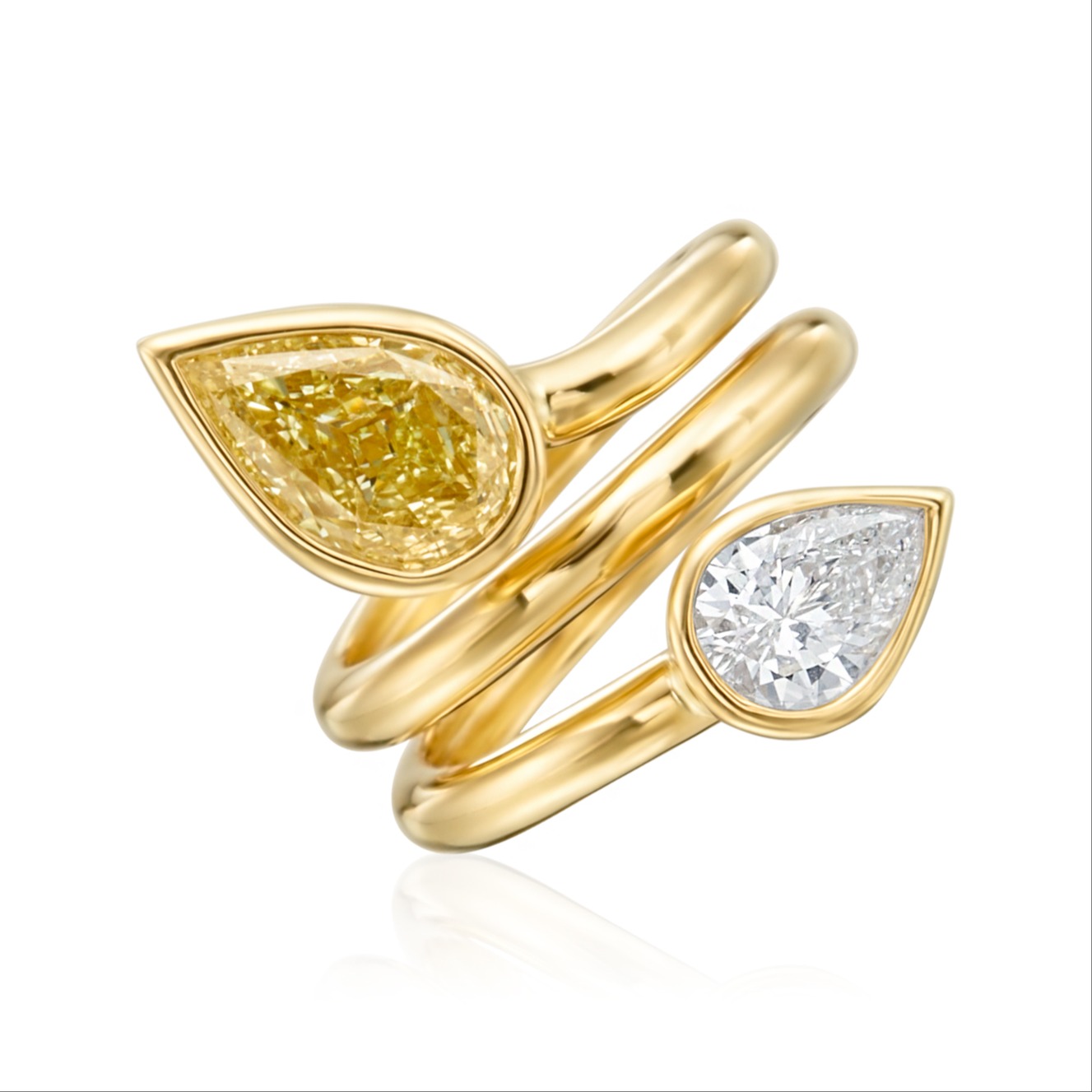 Toi et Moi Yellow Diamond Engagement Ring 58