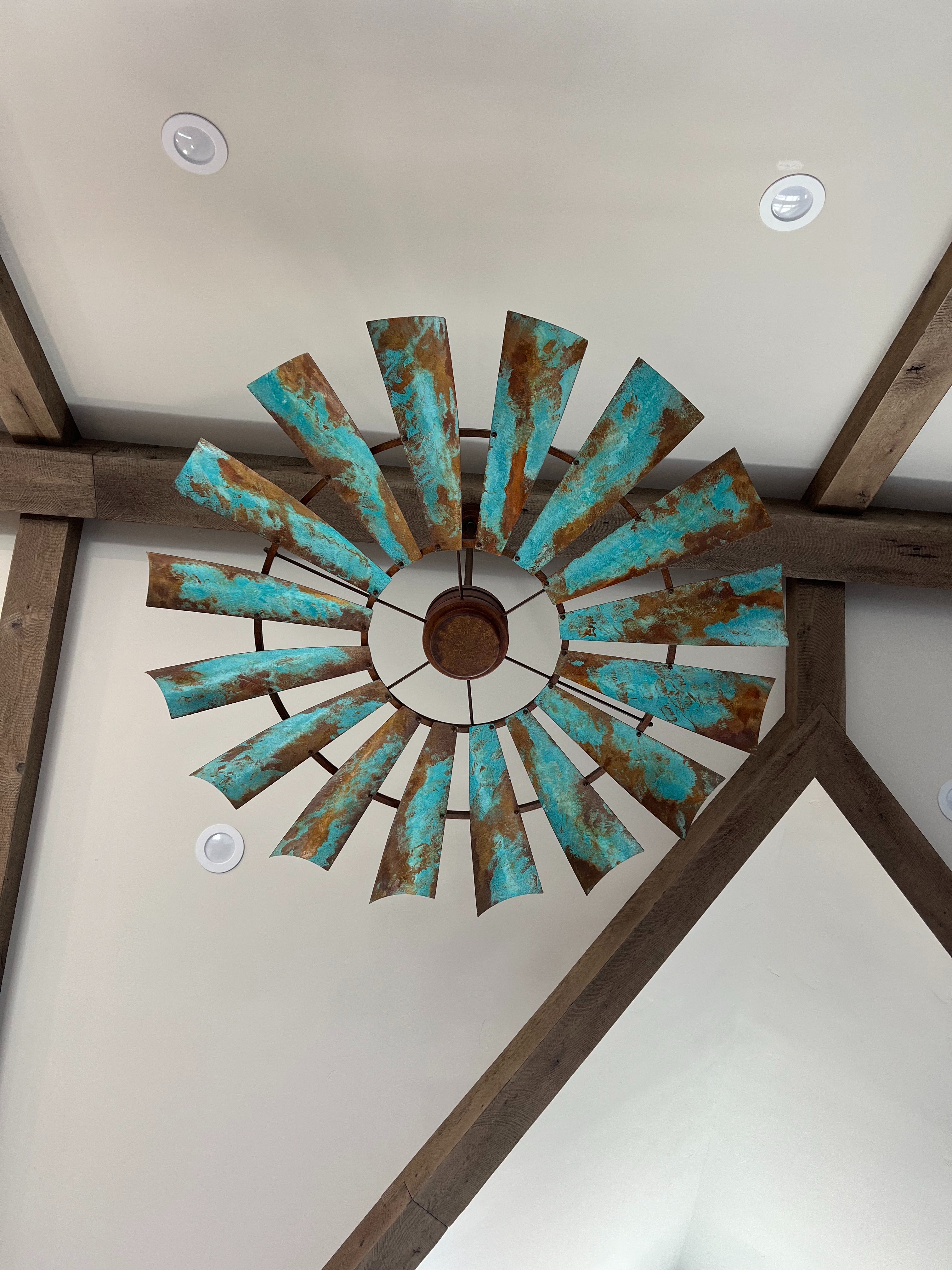 Royston Turquoise Windmill Ceiling Fan in Motion 37
