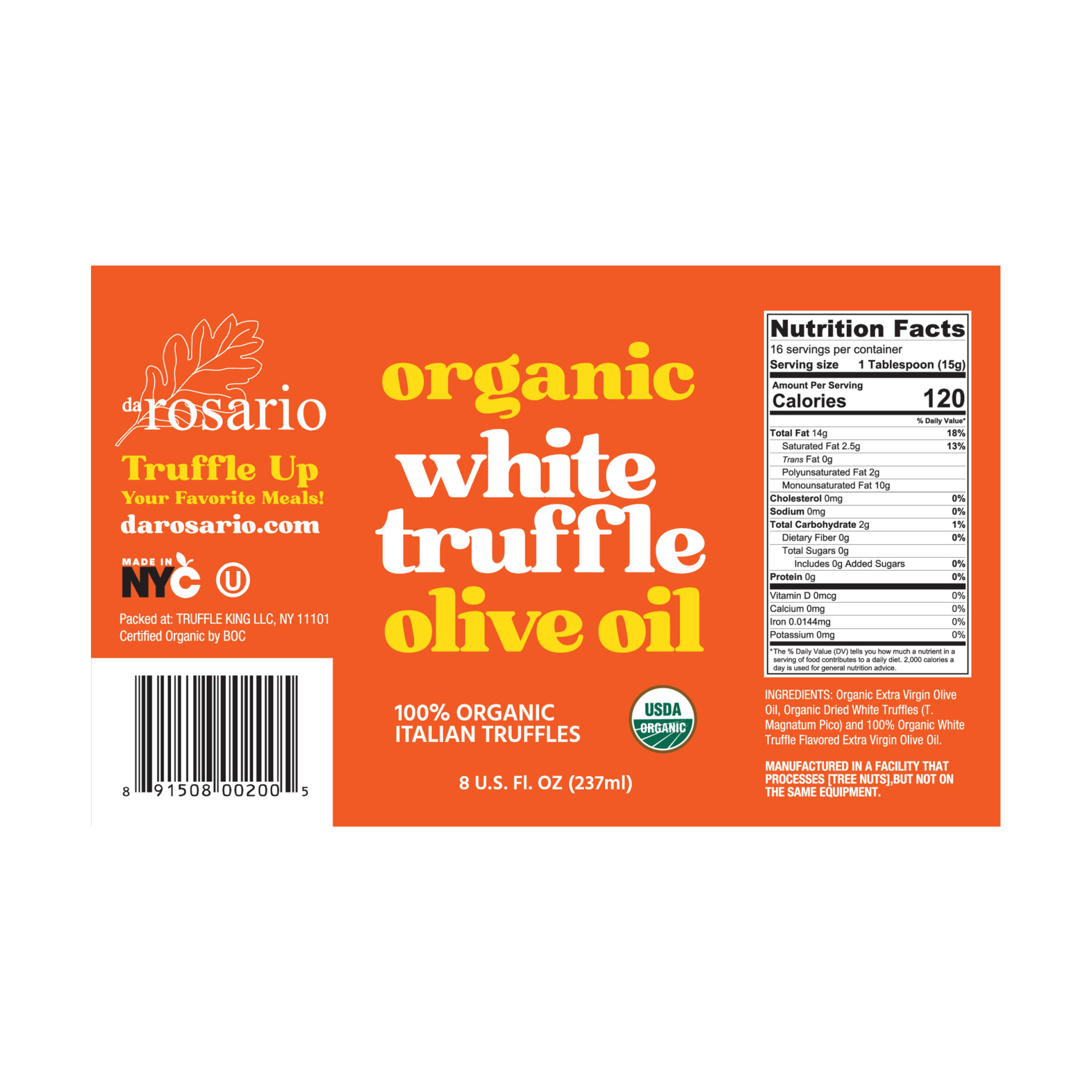 USDA 100% organic white truffle evoo 4279