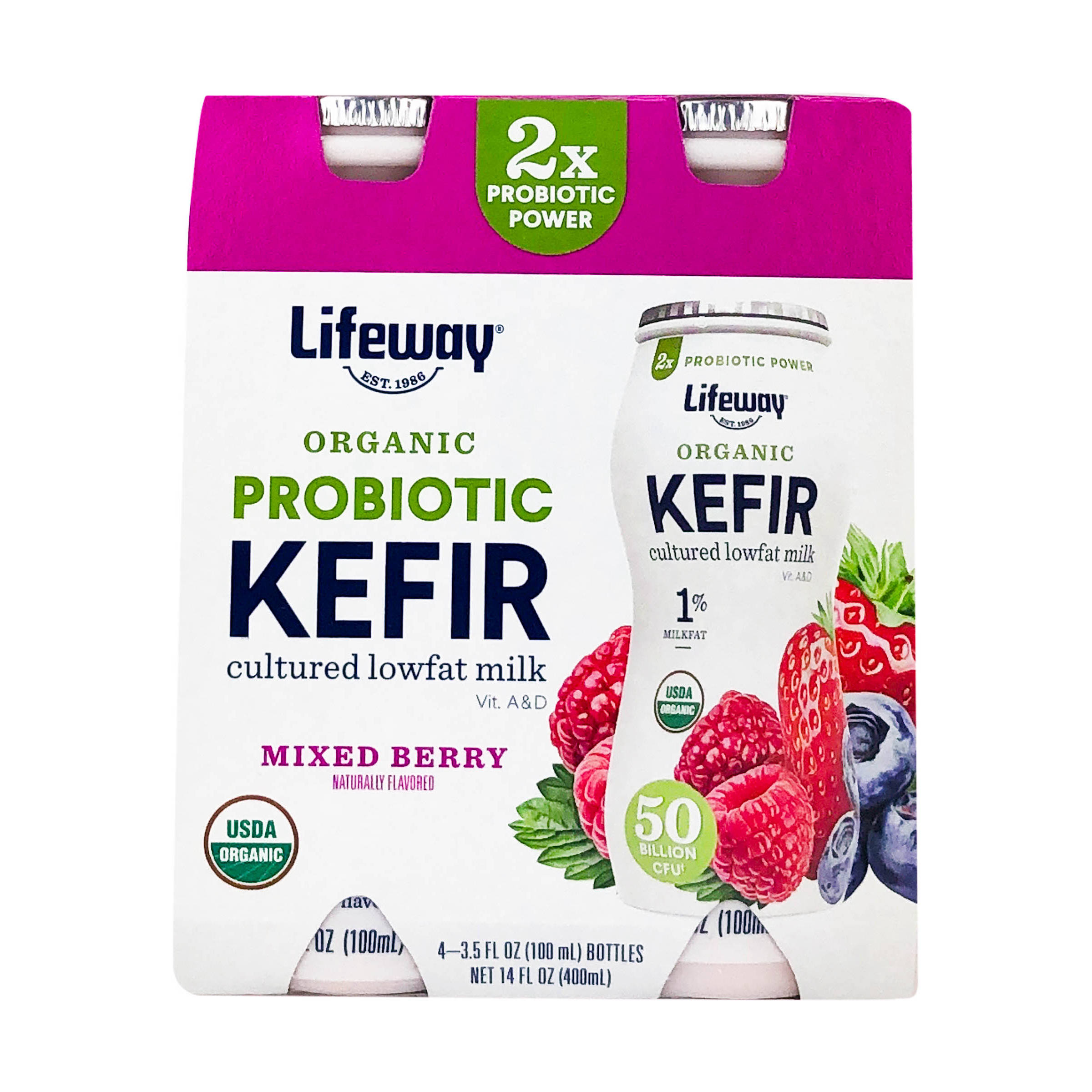 Organic Lowfat Mixed Berry Kefir 4PK 4295