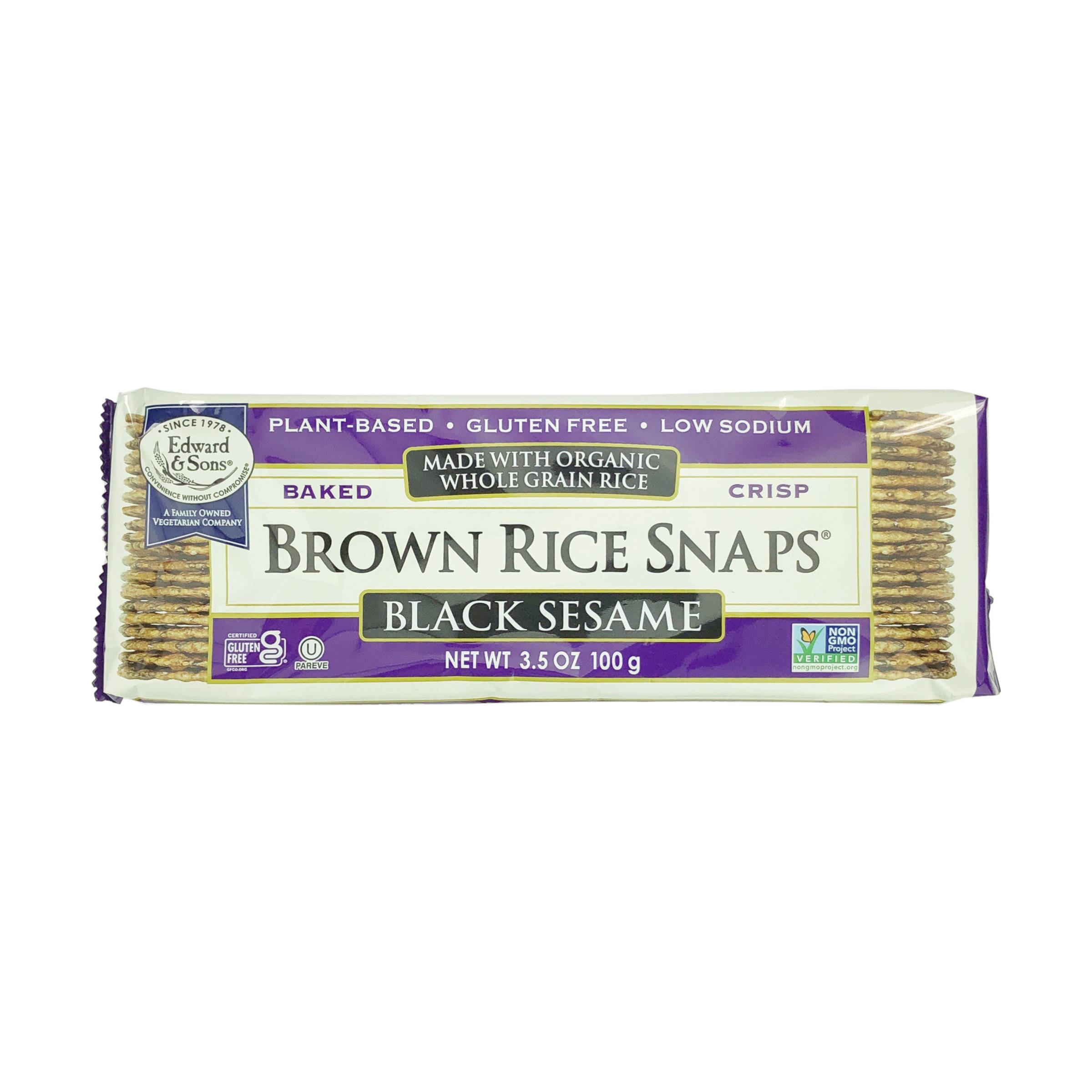 Edward & Sons Black Sesame Brown Rice Snaps 4908