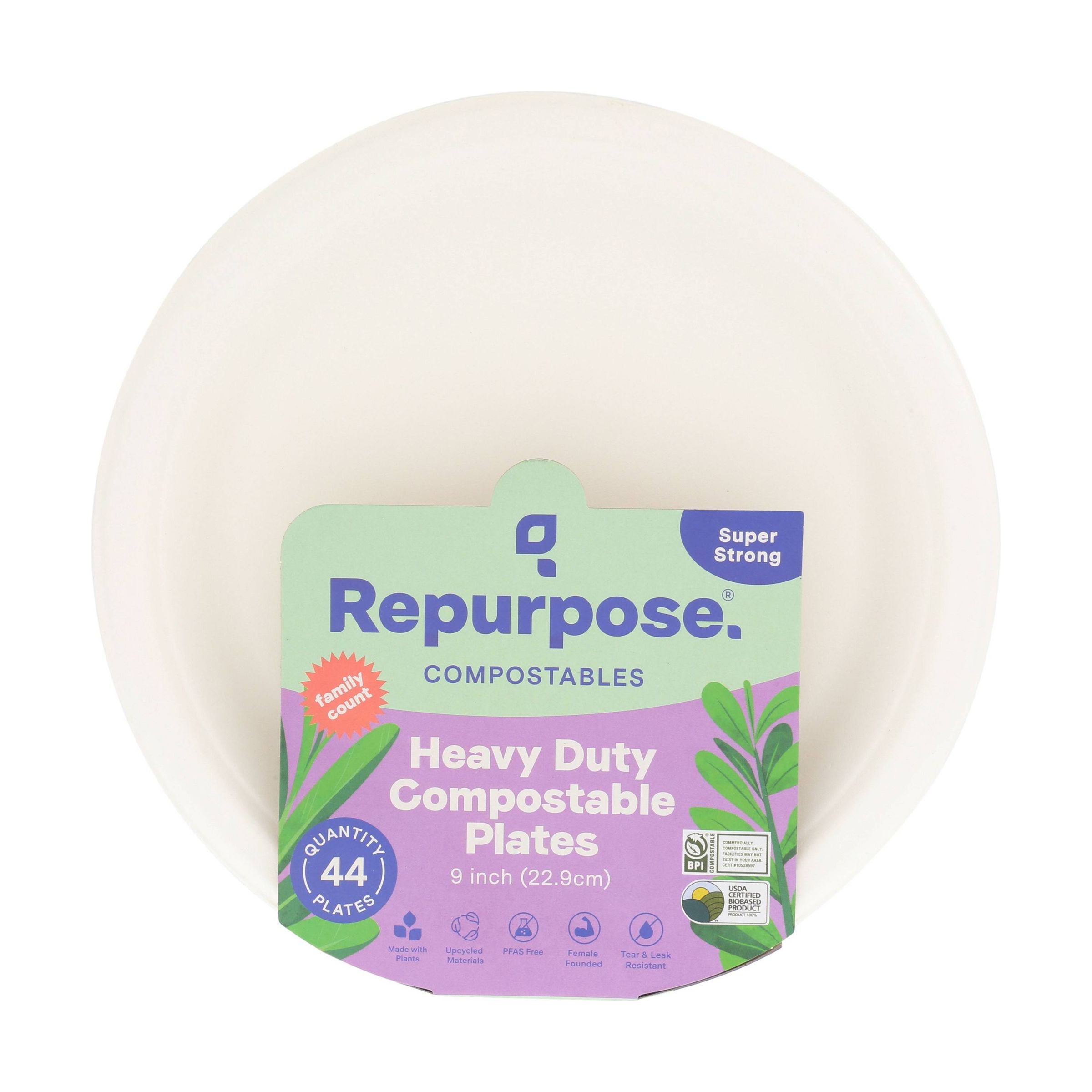 Repurpose Compostable Plates 9 Inch, 44 CT 7440