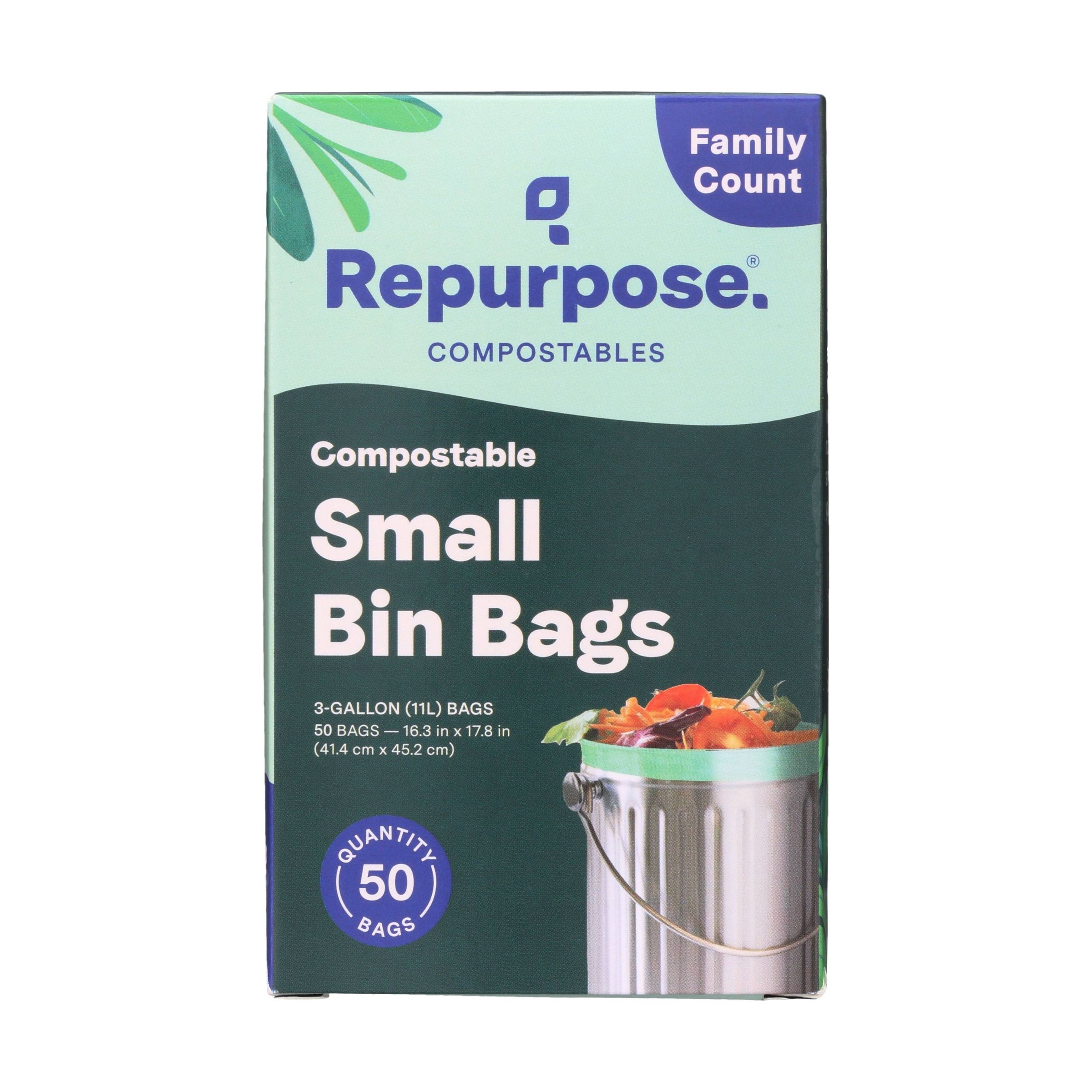 Repurpose Compostable Small Bin Bags 3 Gal, 50 CT 7441