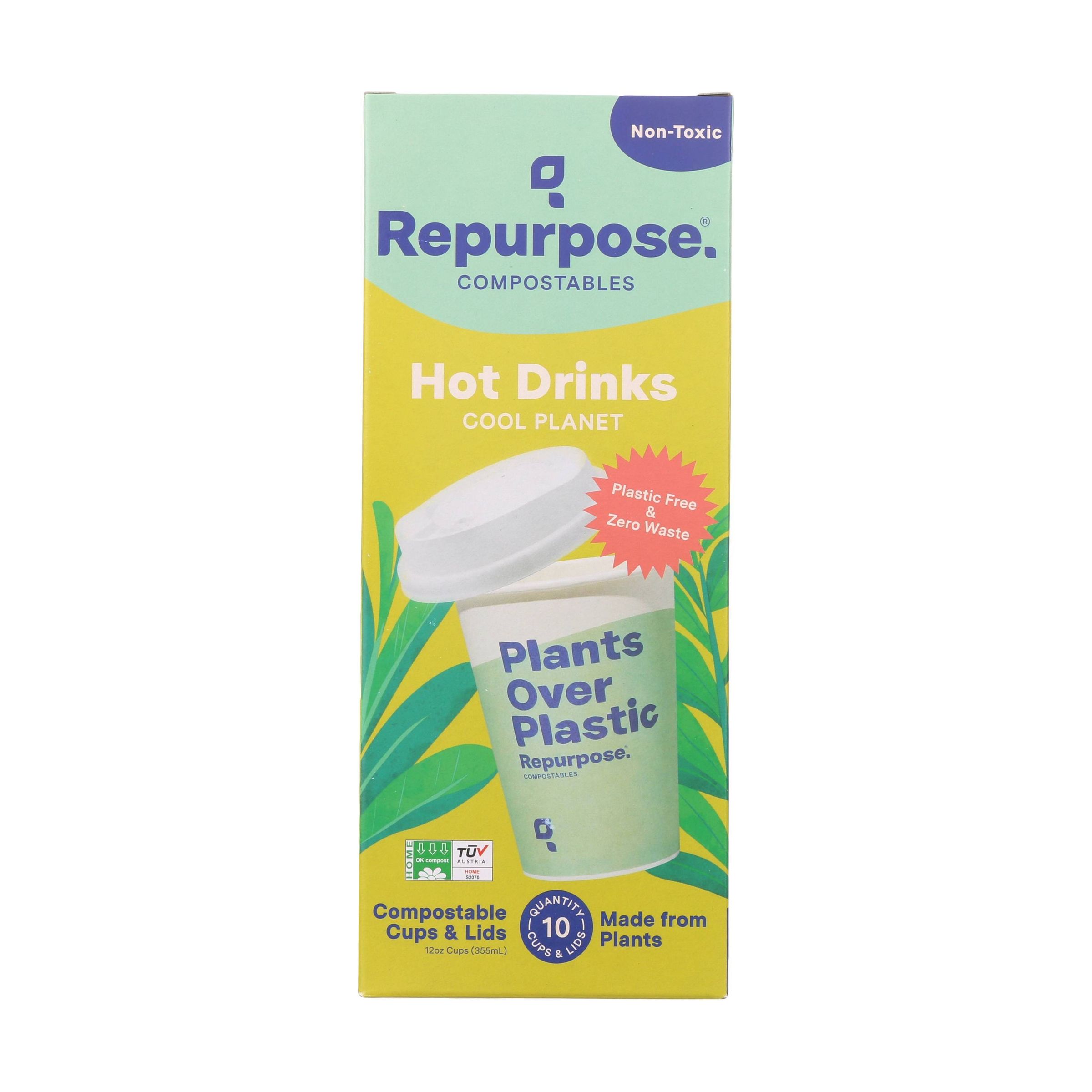 Repurpose Compostable Cup and Lid Set, 12 Oz, 10 CT 7446