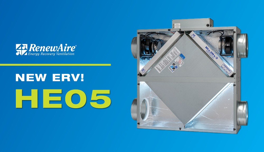 RenewAire Adds the HE05 Ceiling-Mount ERV to Its HE Series 24