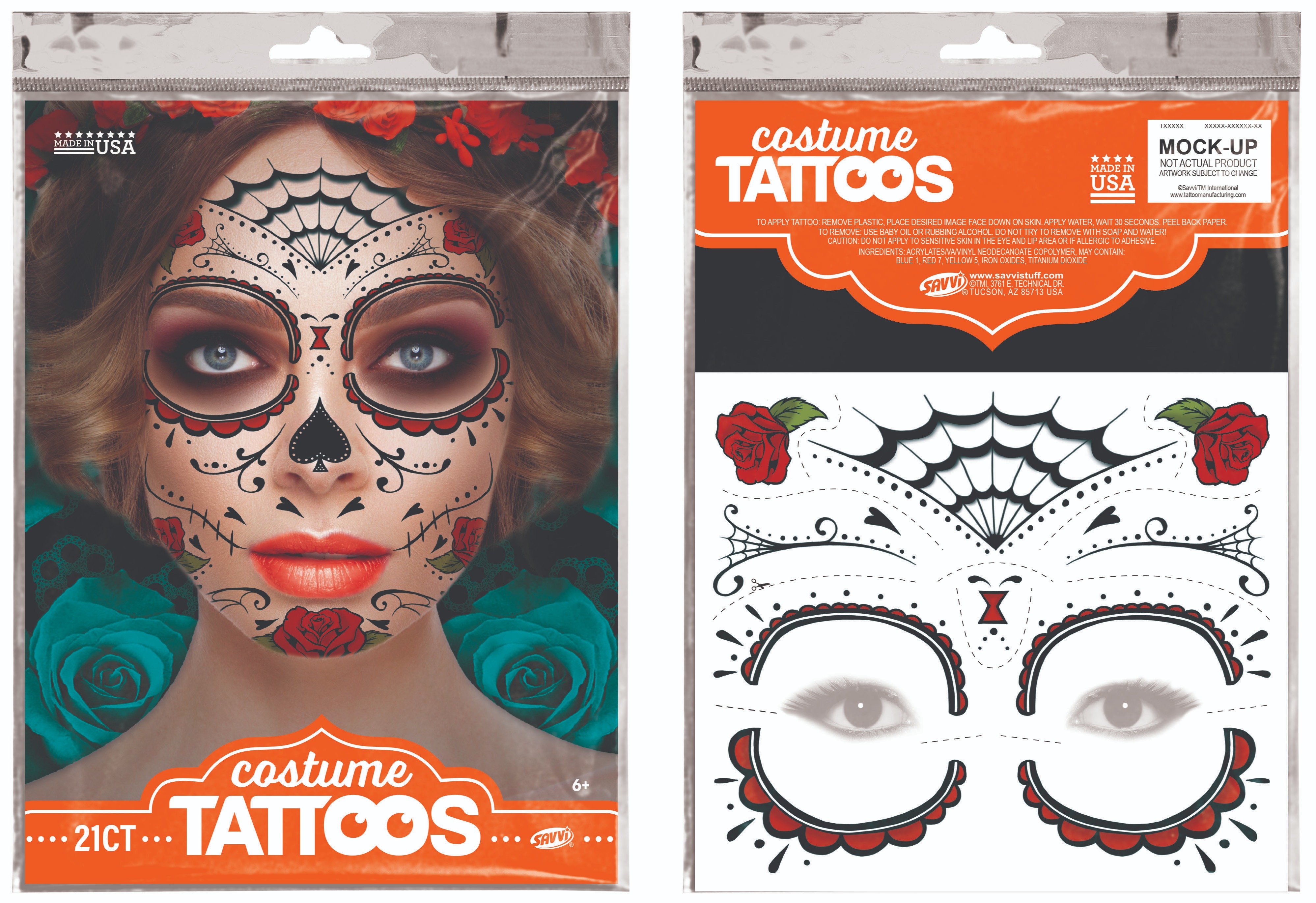 Day of the Dead Temporary Tattoos 28