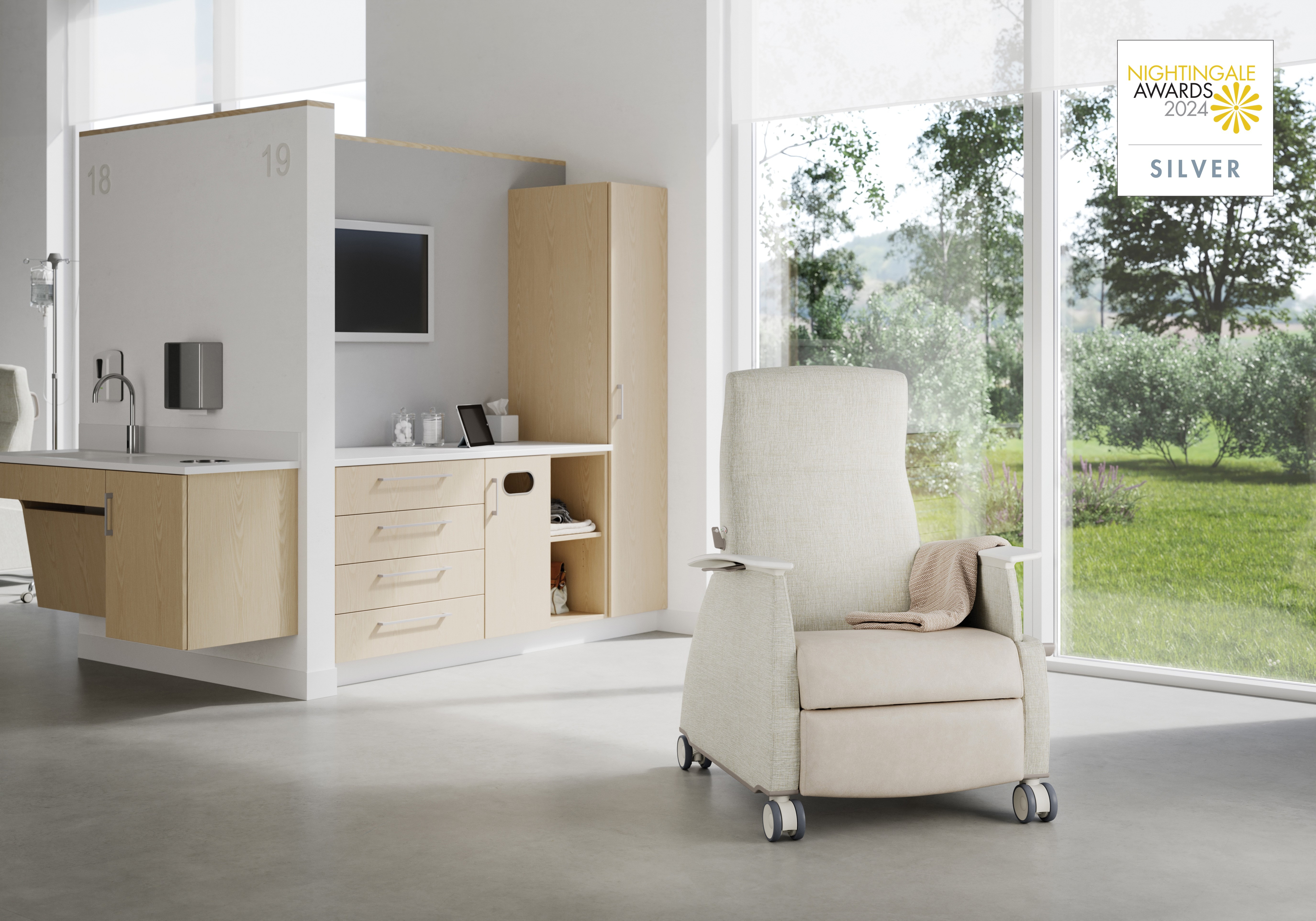 JSI Leads Healthcare Innovation with Patent for Kindera Recliner Trans4rm™ System 160