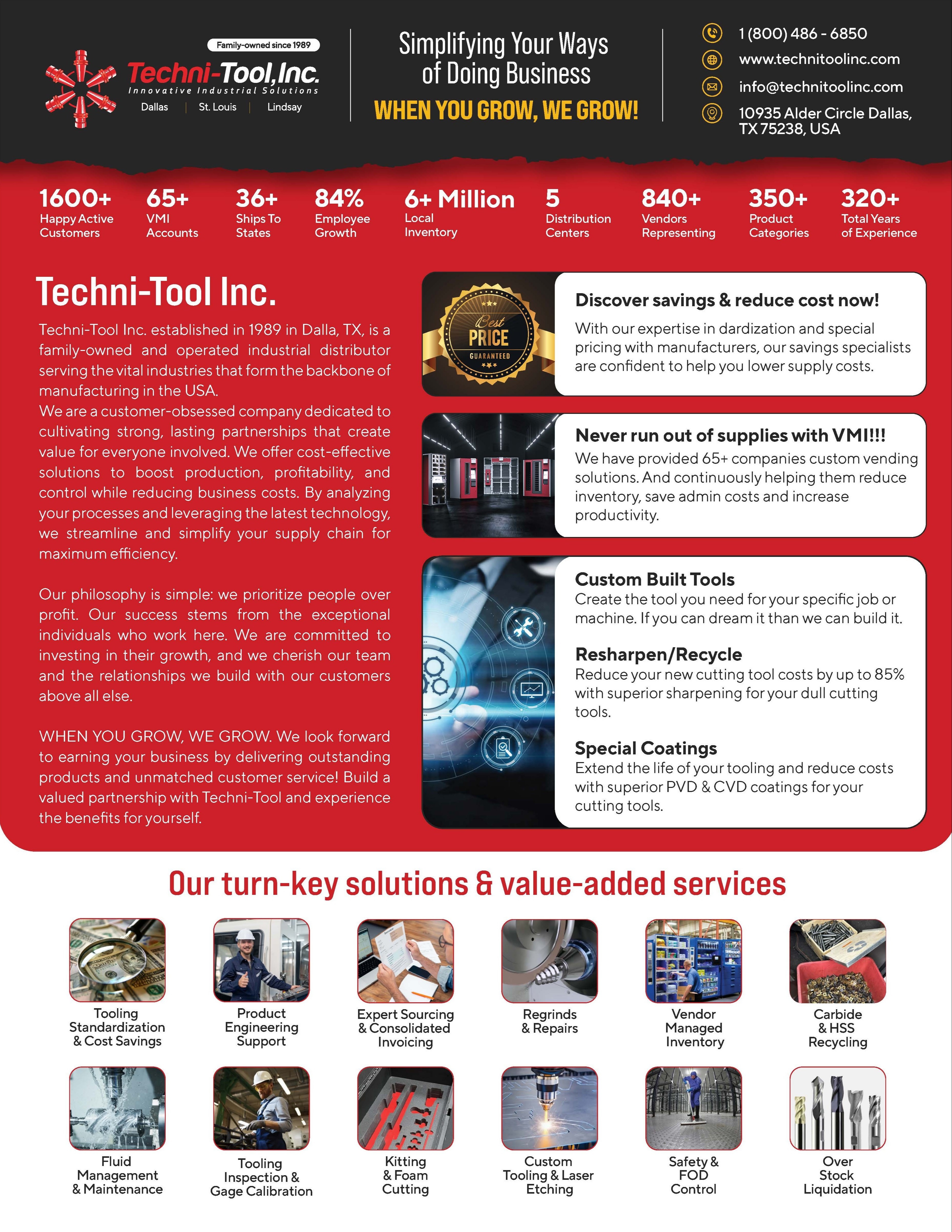 TECHNI-TOOL TURN-KEY SOLUTIONS & VALUE-ADDED SERVICES 175