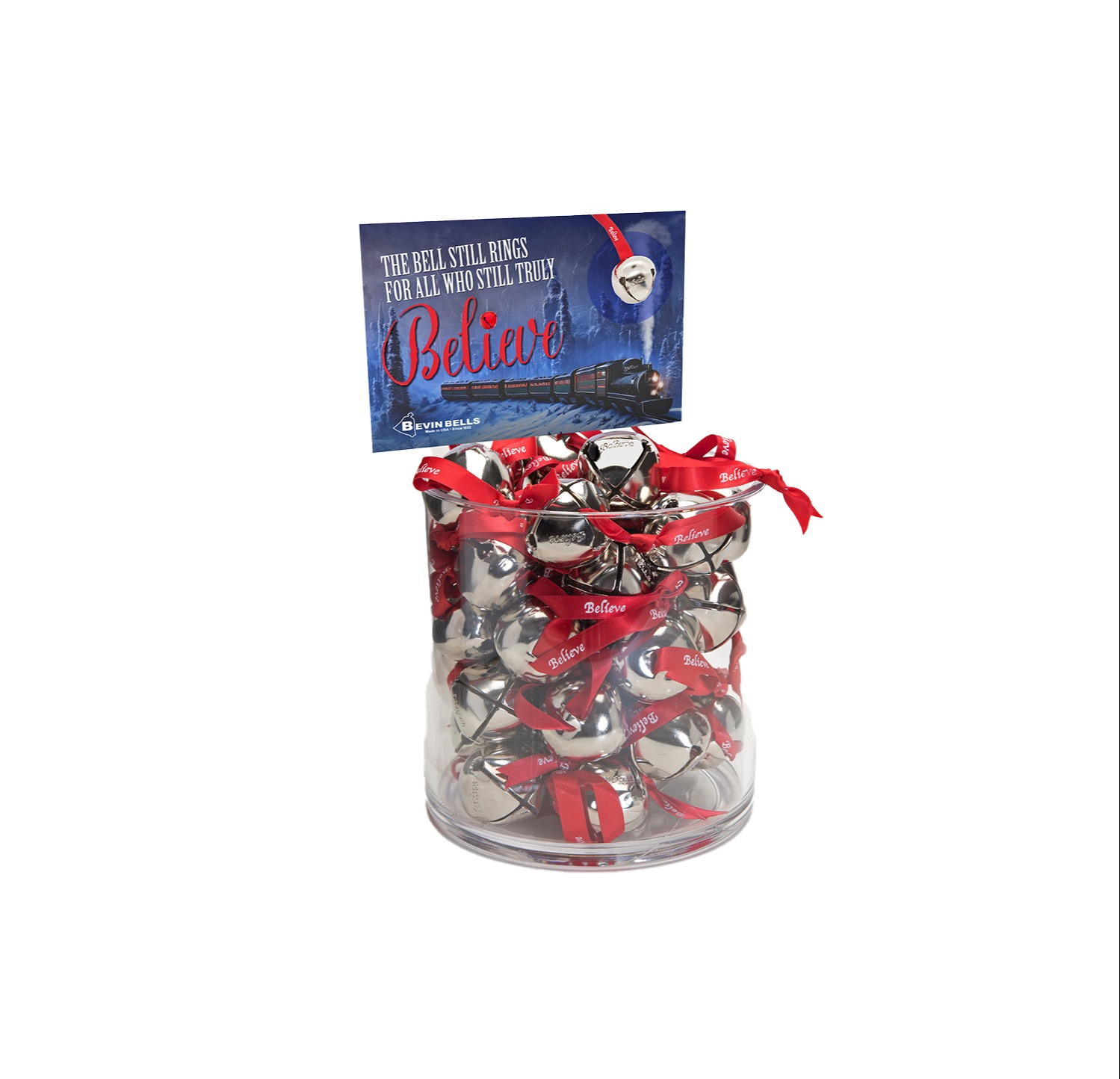 Believe Sleigh Bell Ornament Display 128