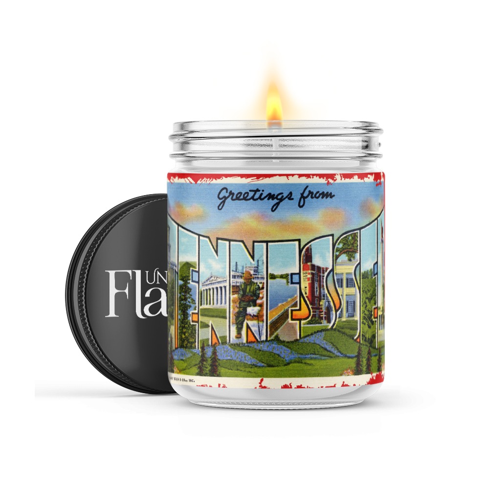 Greetings From Tennessee, 100% Soy wax candle with up to 120 hours of burn time. 191